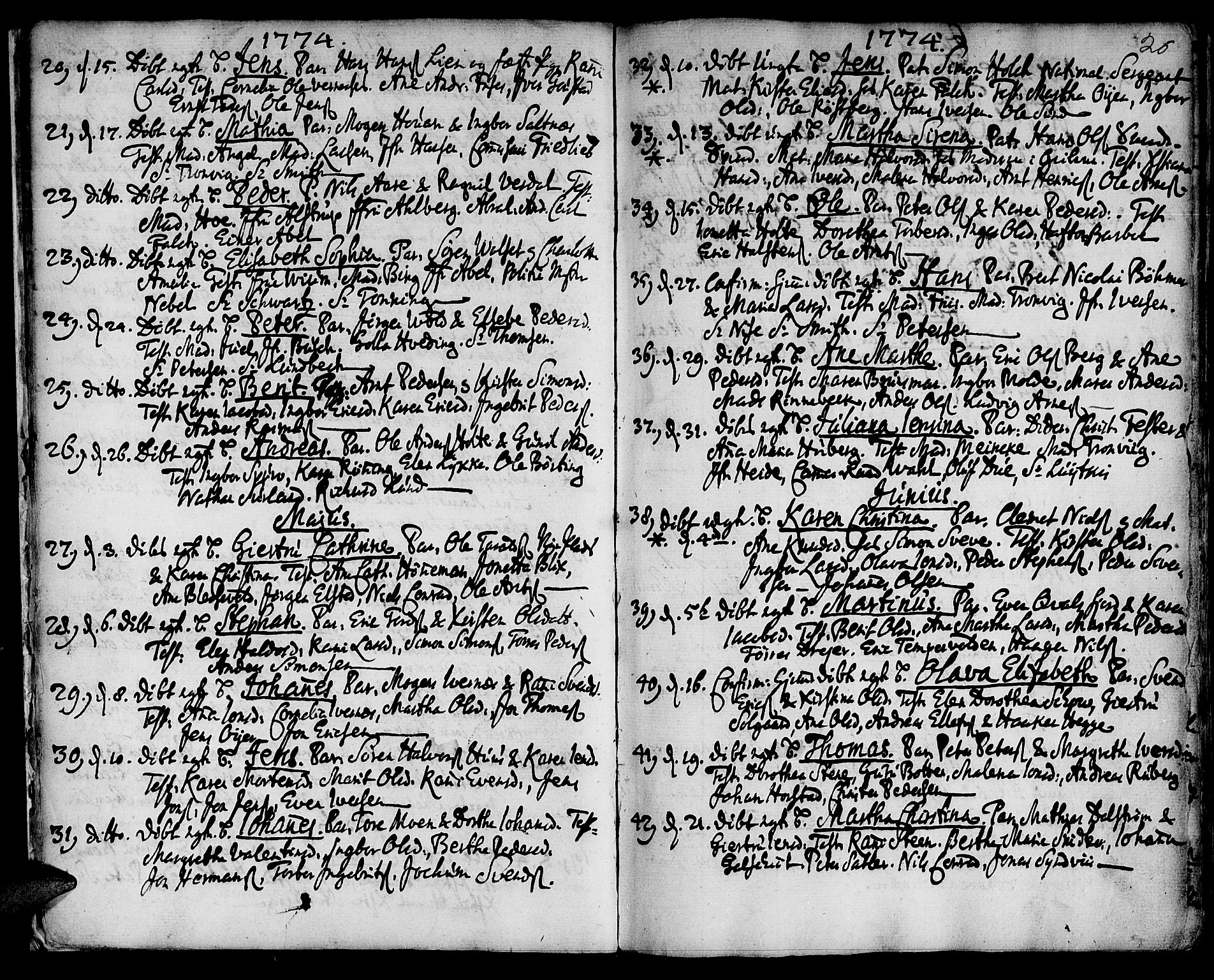 Ministerialprotokoller, klokkerbøker og fødselsregistre - Sør-Trøndelag, SAT/A-1456/601/L0039: Parish register (official) no. 601A07, 1770-1819, p. 20