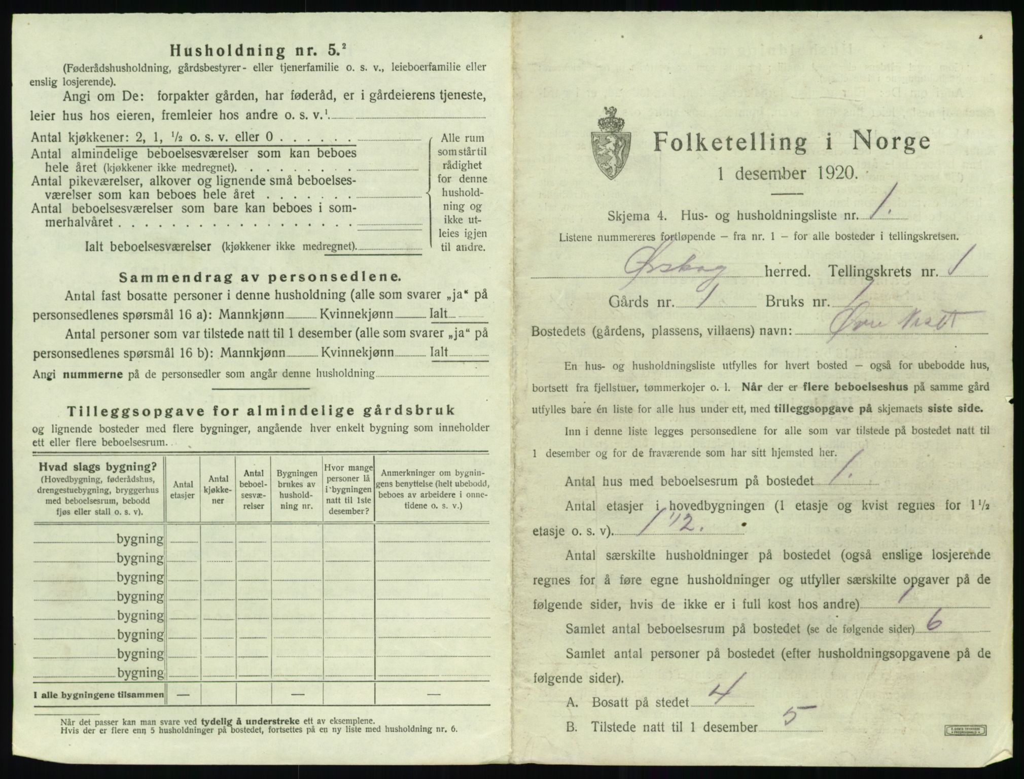 SAT, 1920 census for Ørskog, 1920, p. 38