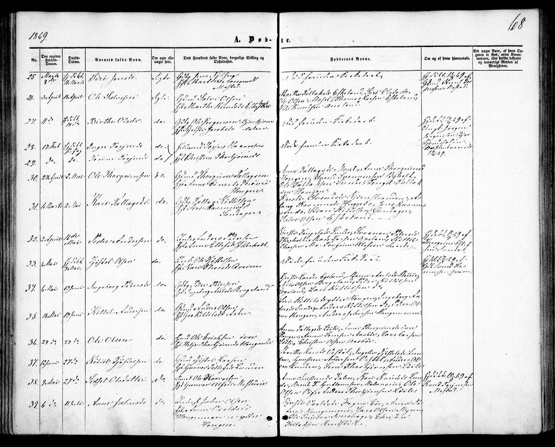 Gjerstad sokneprestkontor, AV/SAK-1111-0014/F/Fa/Faa/L0007: Parish register (official) no. A 7, 1858-1875, p. 68