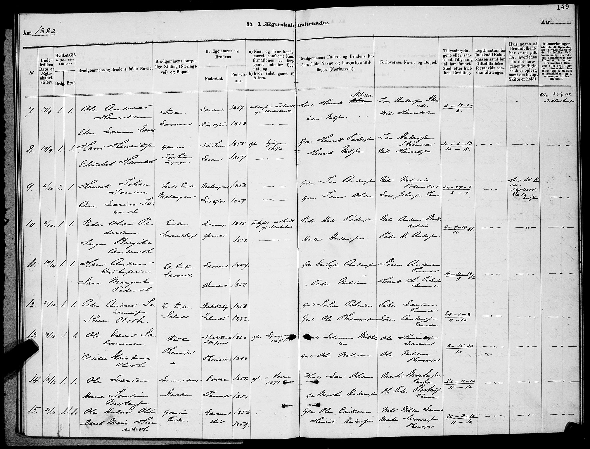 Balsfjord sokneprestembete, SATØ/S-1303/G/Ga/L0007klokker: Parish register (copy) no. 7, 1878-1889, p. 149