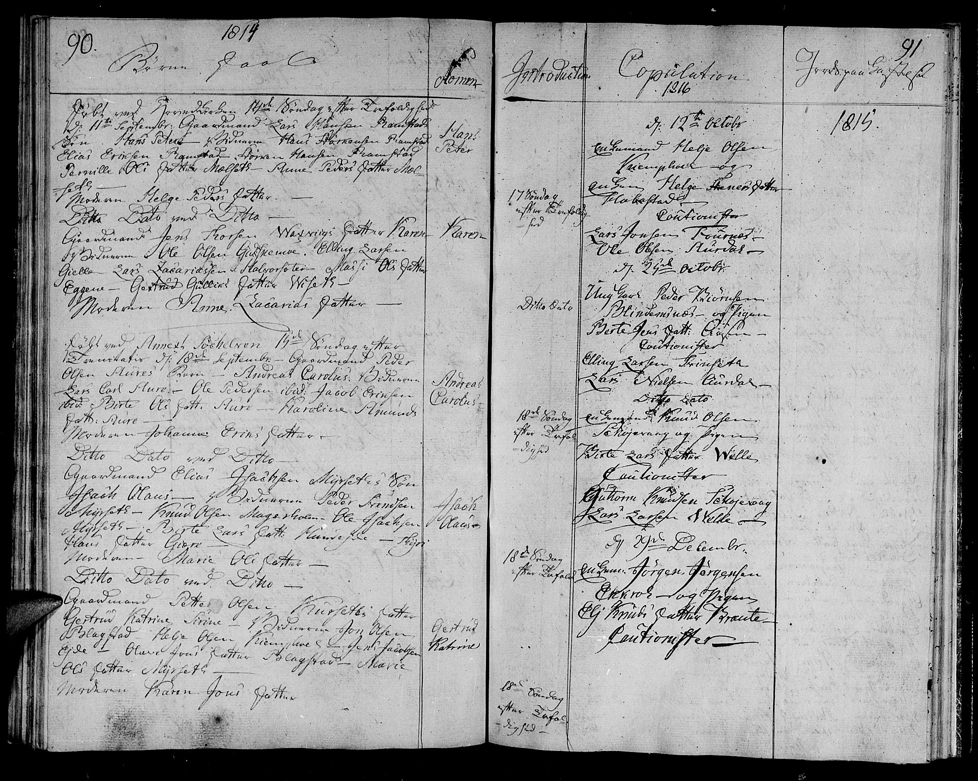 Ministerialprotokoller, klokkerbøker og fødselsregistre - Møre og Romsdal, AV/SAT-A-1454/522/L0309: Parish register (official) no. 522A04, 1810-1816, p. 90-91