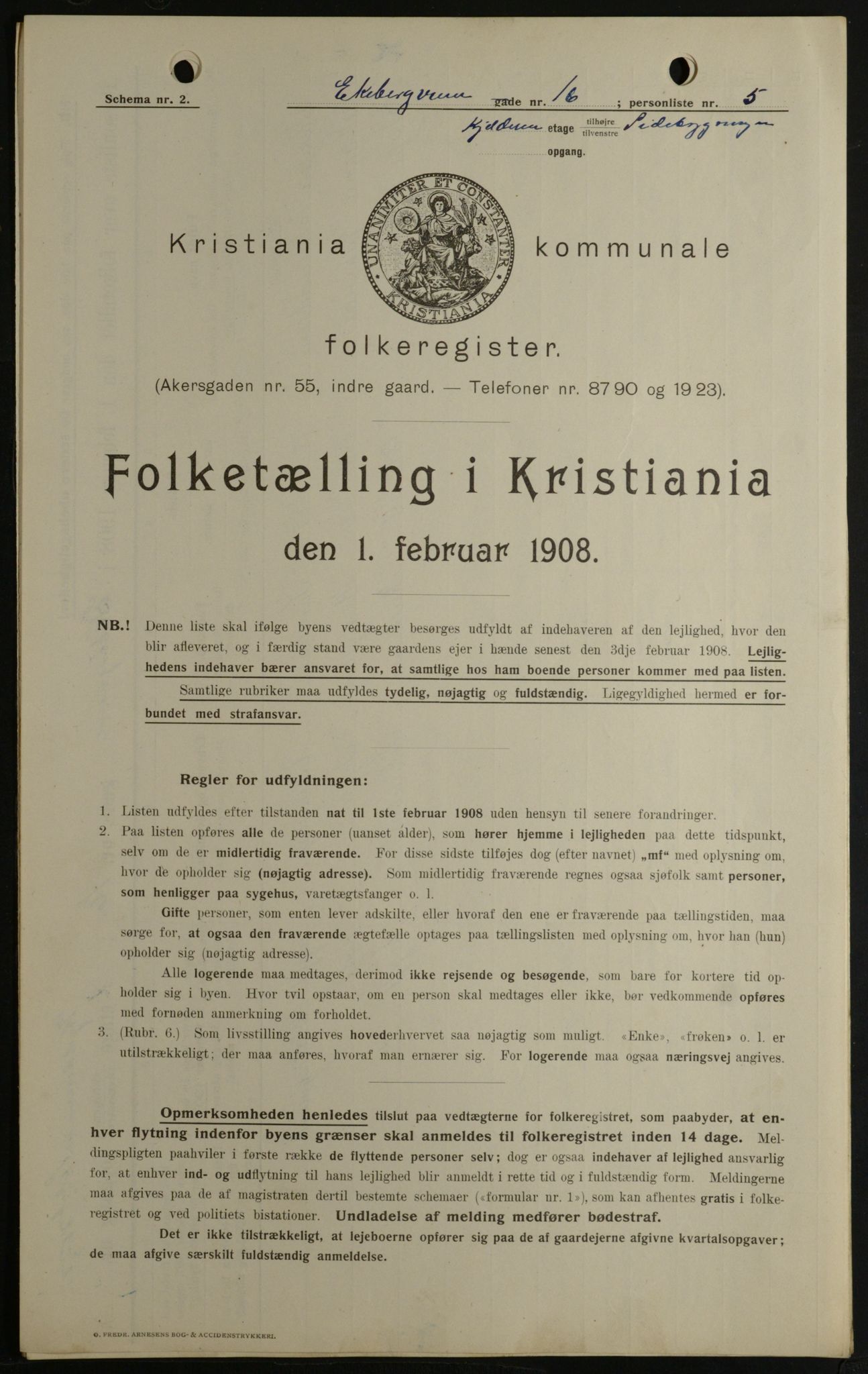 OBA, Municipal Census 1908 for Kristiania, 1908, p. 18531