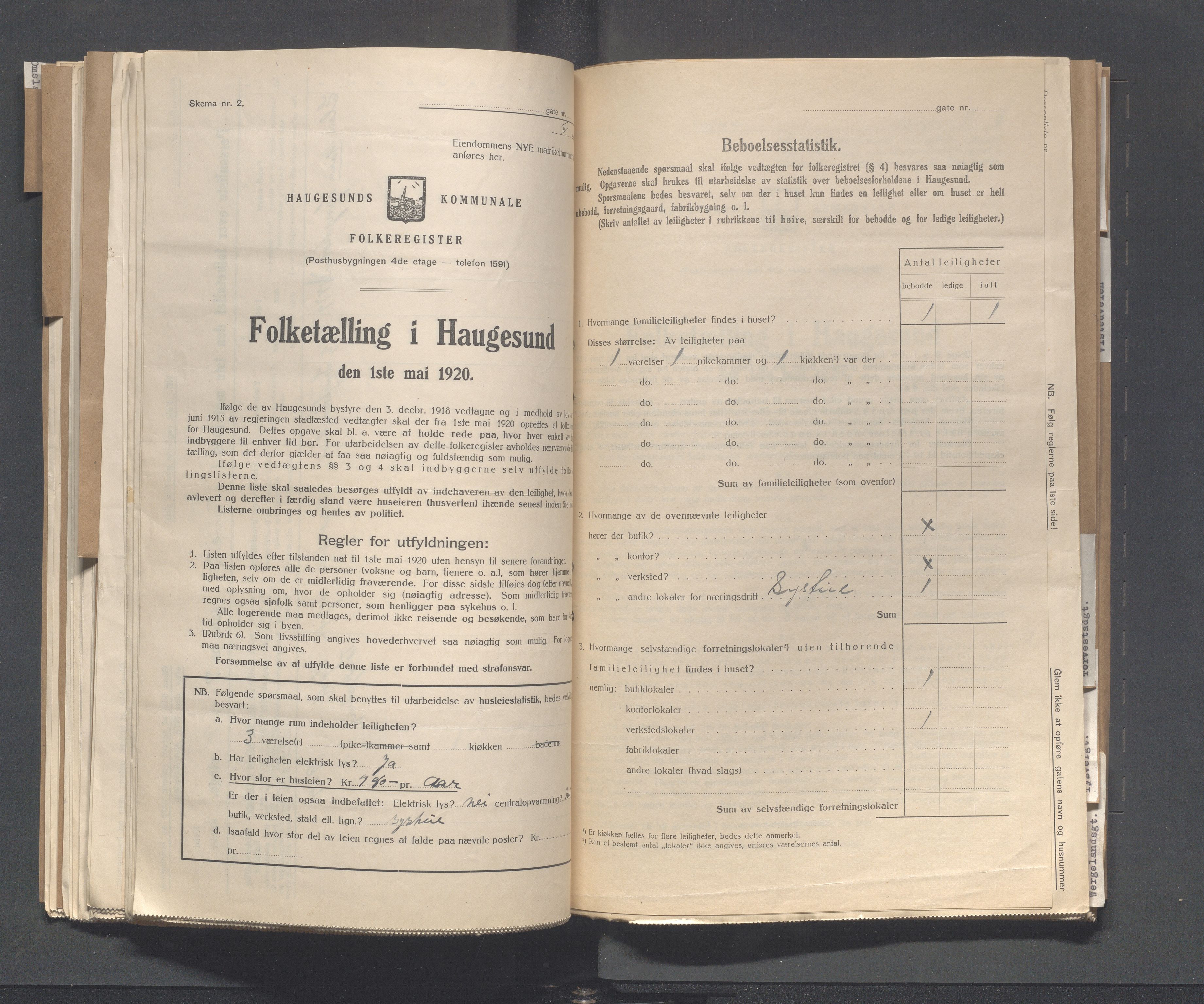 IKAR, Local census 1.5.1920 for Haugesund, 1920, p. 5230