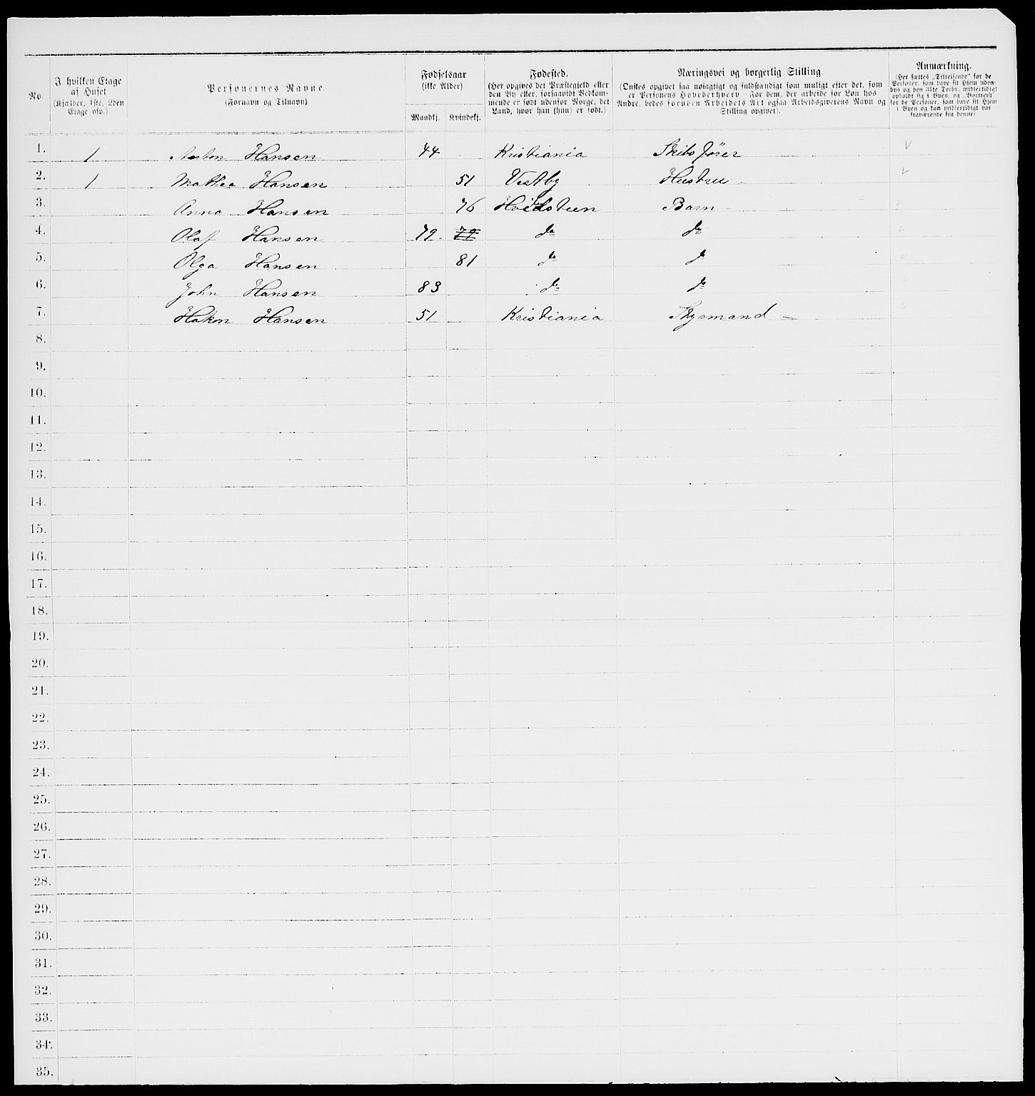 RA, 1885 census for 0202 Hvitsten, 1885, p. 2