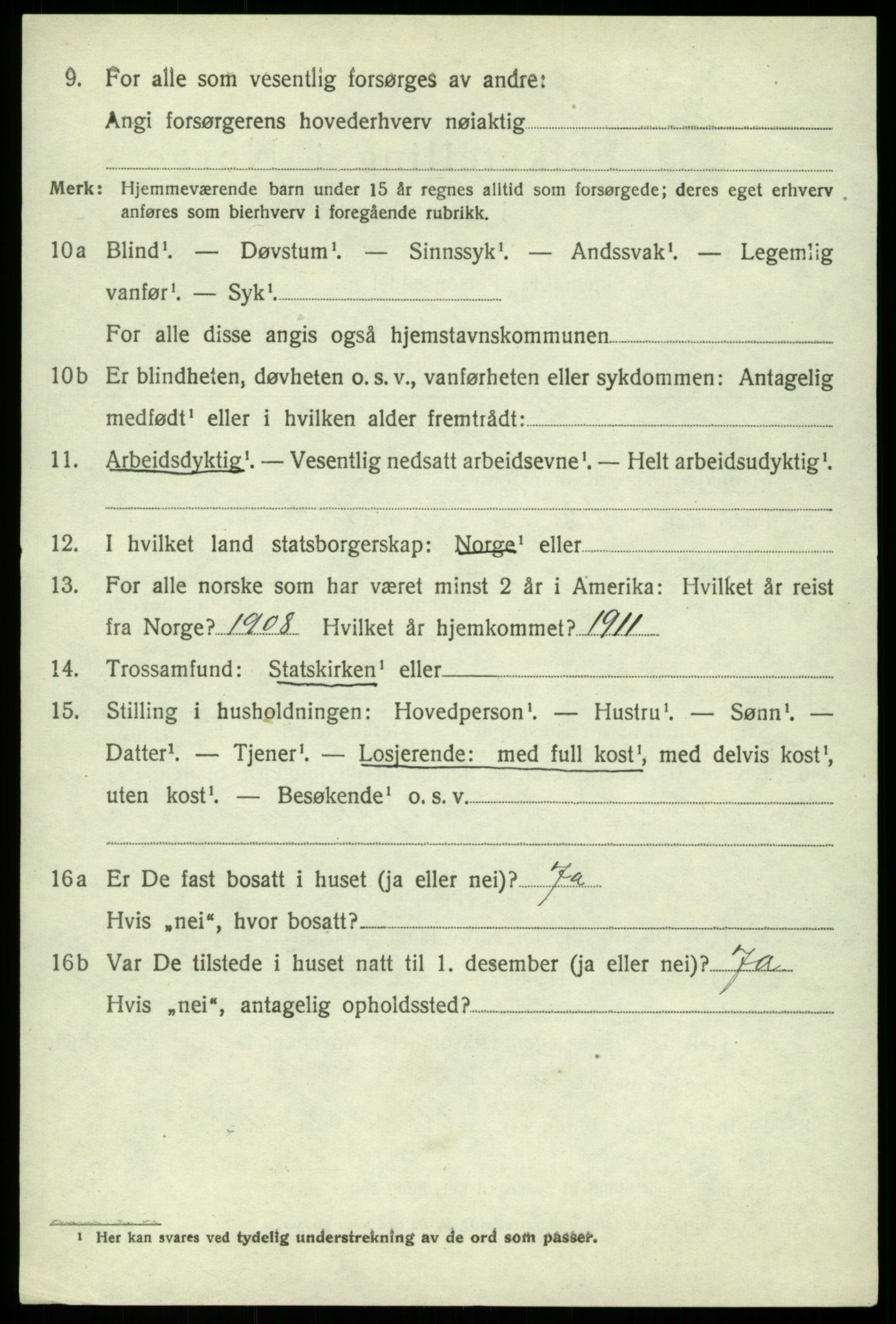 SAB, 1920 census for Sund, 1920, p. 1828