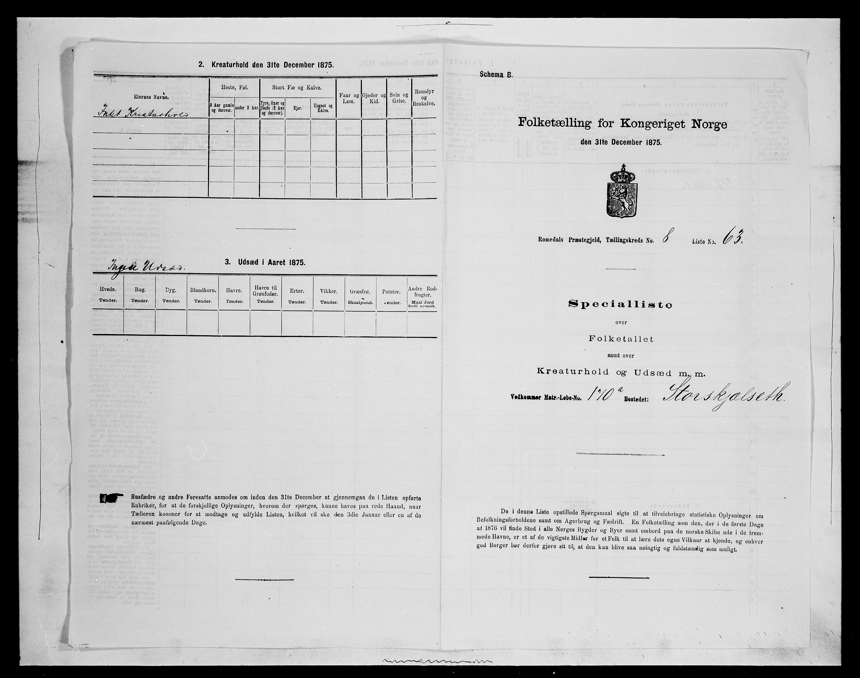 SAH, 1875 census for 0416P Romedal, 1875, p. 1330