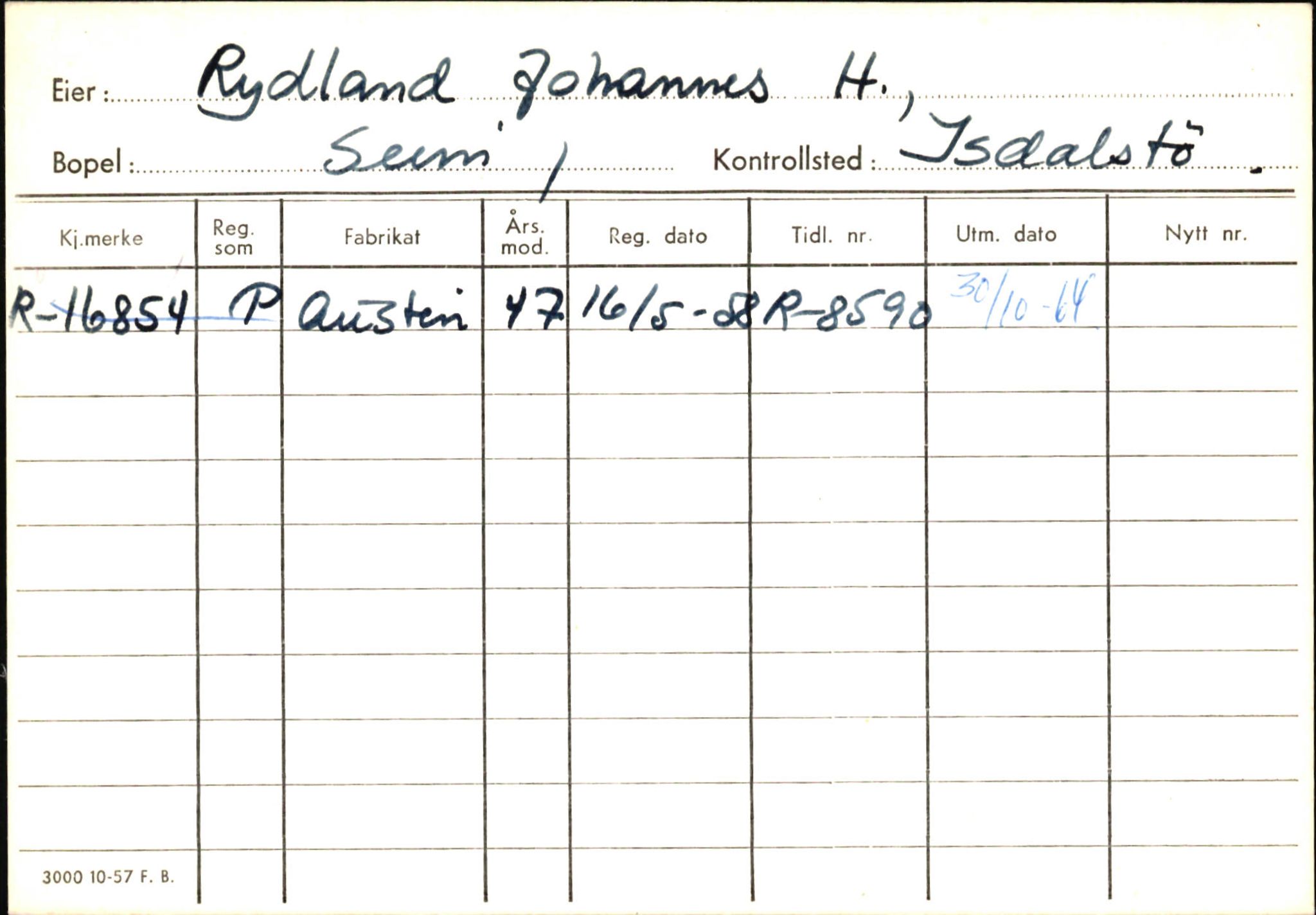 Statens vegvesen, Hordaland vegkontor, AV/SAB-A-5201/2/Ha/L0046: R-eierkort R-S, 1920-1971, p. 39