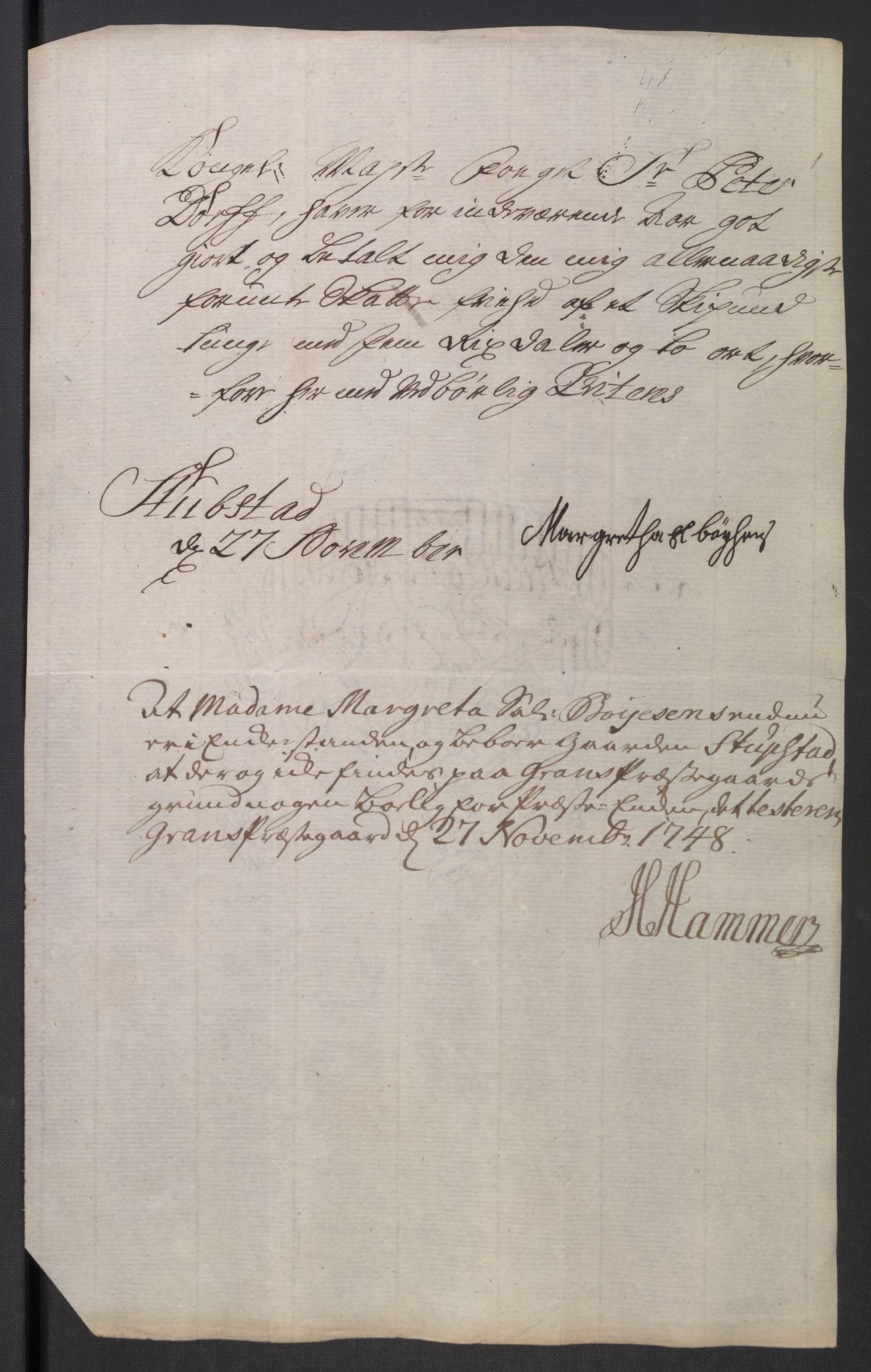 Rentekammeret inntil 1814, Reviderte regnskaper, Fogderegnskap, RA/EA-4092/R18/L1346: Fogderegnskap Hadeland, Toten og Valdres, 1747-1748, p. 455