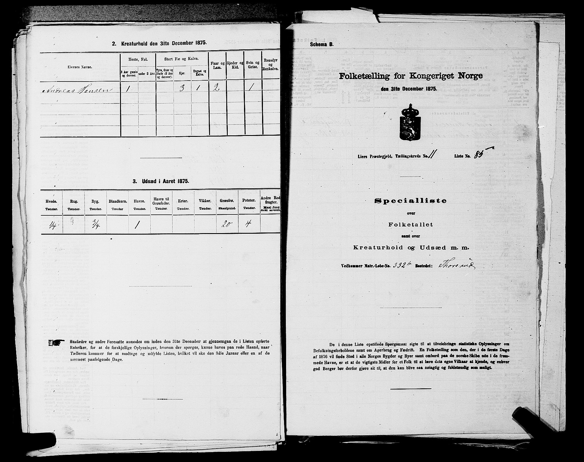 SAKO, 1875 census for 0626P Lier, 1875, p. 1951