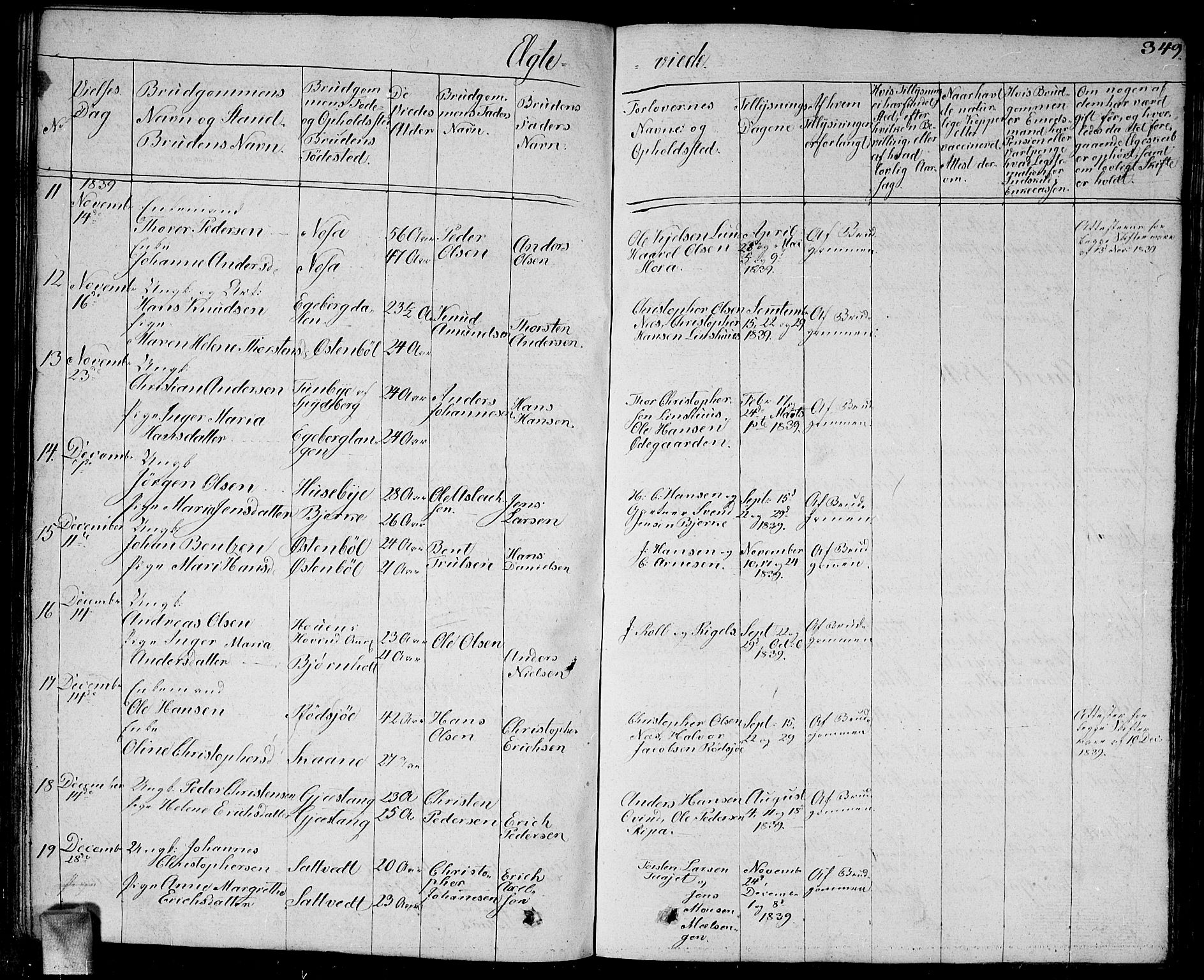 Enebakk prestekontor Kirkebøker, SAO/A-10171c/G/Ga/L0003: Parish register (copy) no. I 3, 1833-1849, p. 349