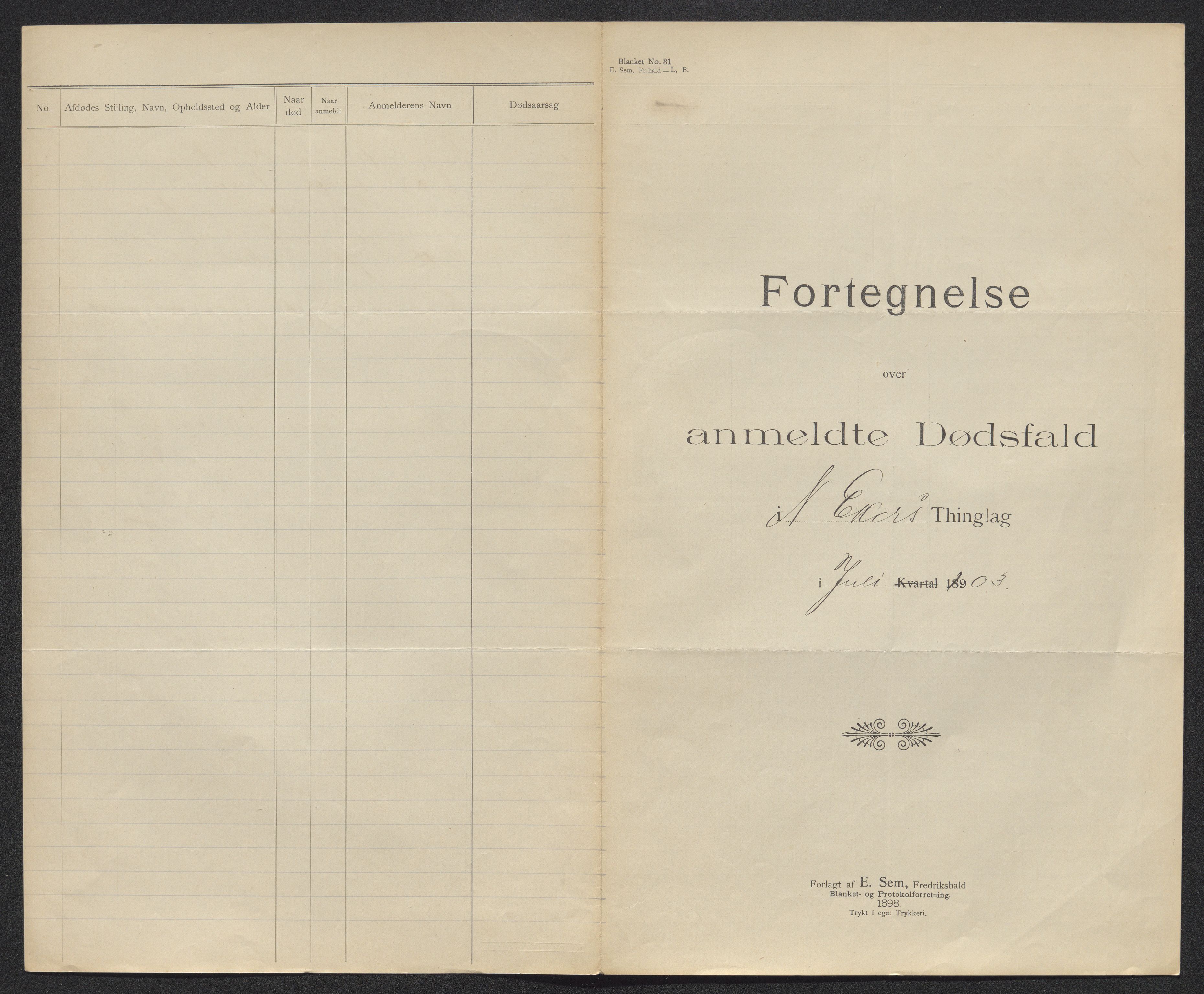 Eiker, Modum og Sigdal sorenskriveri, AV/SAKO-A-123/H/Ha/Hab/L0030: Dødsfallsmeldinger, 1903-1905, p. 121