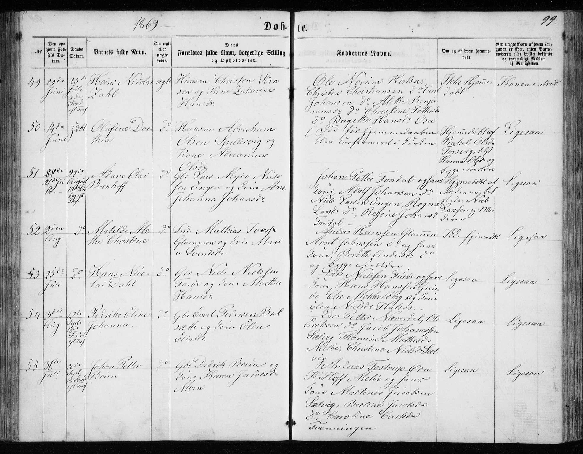 Ministerialprotokoller, klokkerbøker og fødselsregistre - Nordland, SAT/A-1459/843/L0634: Parish register (copy) no. 843C03, 1860-1884, p. 99