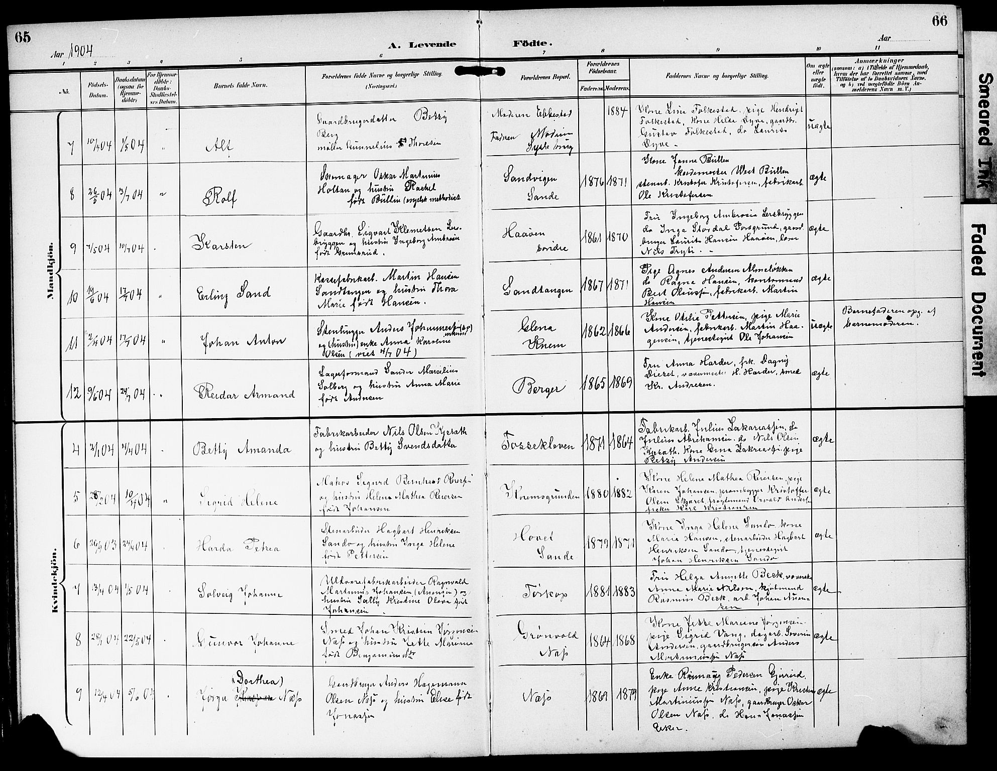 Strømm kirkebøker, AV/SAKO-A-322/G/Ga/L0004: Parish register (copy) no. I 4, 1897-1927, p. 65-66