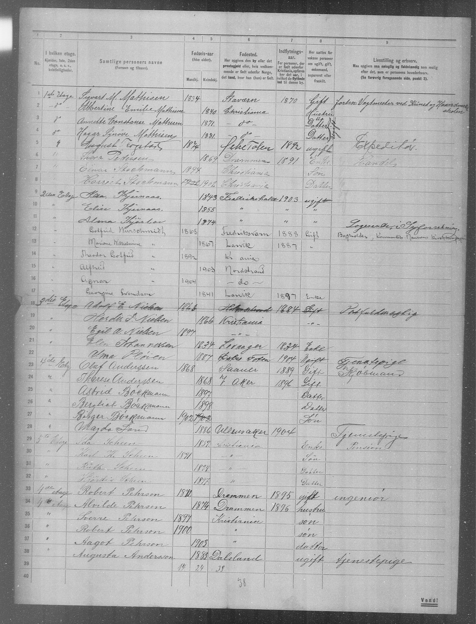 OBA, Municipal Census 1904 for Kristiania, 1904, p. 2673