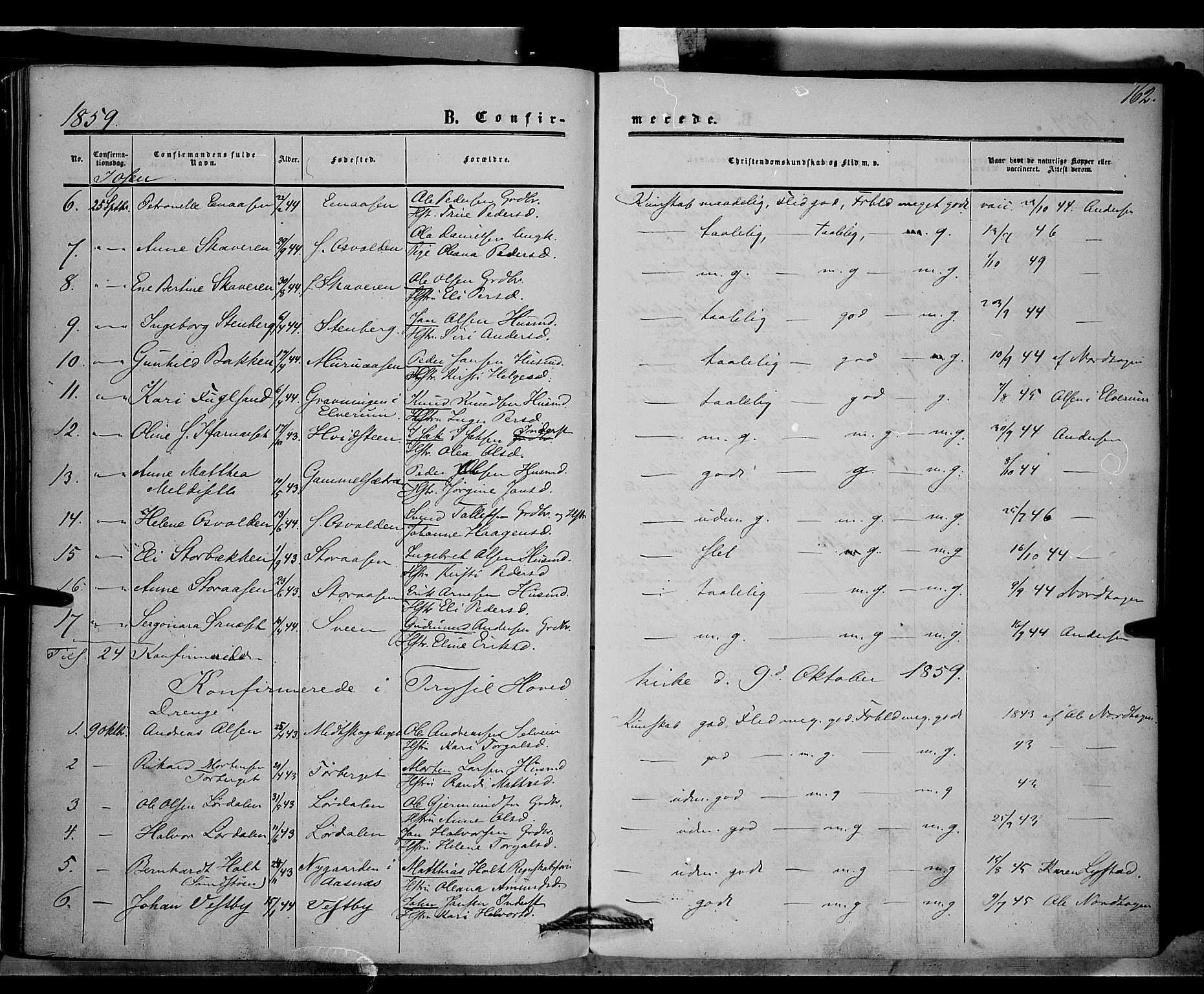 Trysil prestekontor, AV/SAH-PREST-046/H/Ha/Haa/L0005: Parish register (official) no. 5, 1851-1865, p. 162