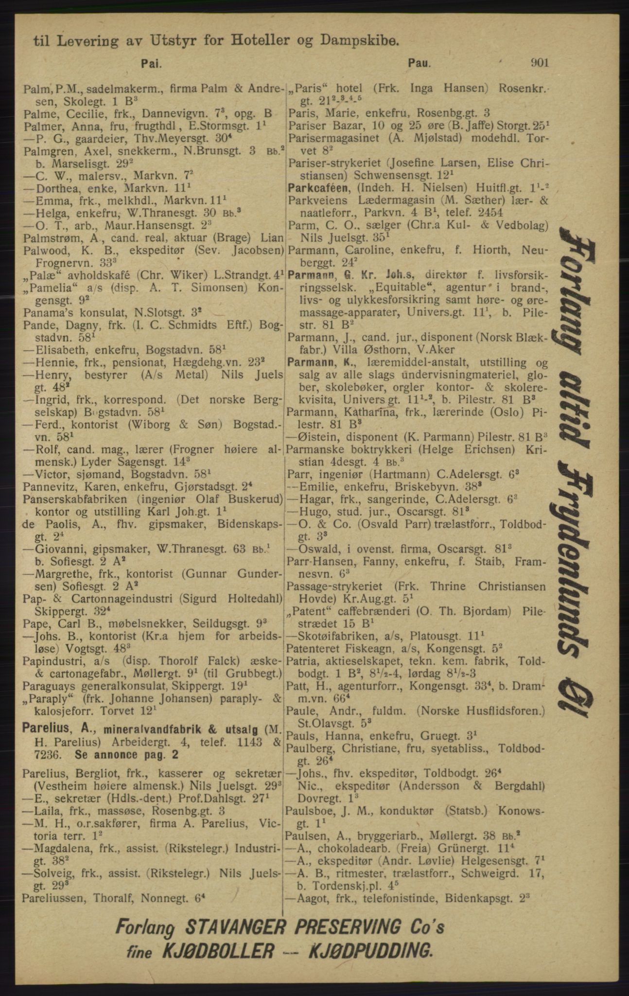 Kristiania/Oslo adressebok, PUBL/-, 1913, p. 913