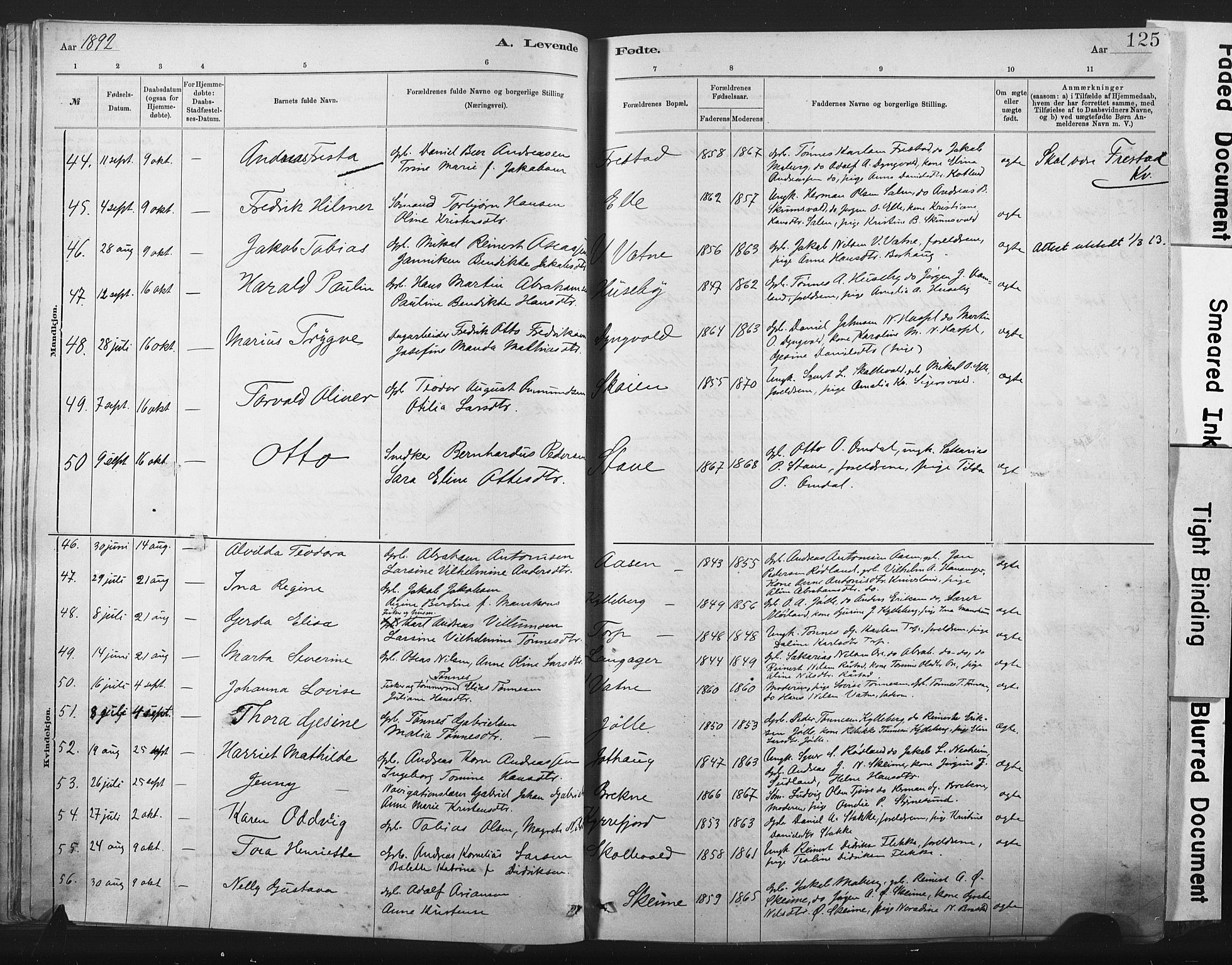 Lista sokneprestkontor, AV/SAK-1111-0027/F/Fa/L0012: Parish register (official) no. A 12, 1879-1903, p. 125