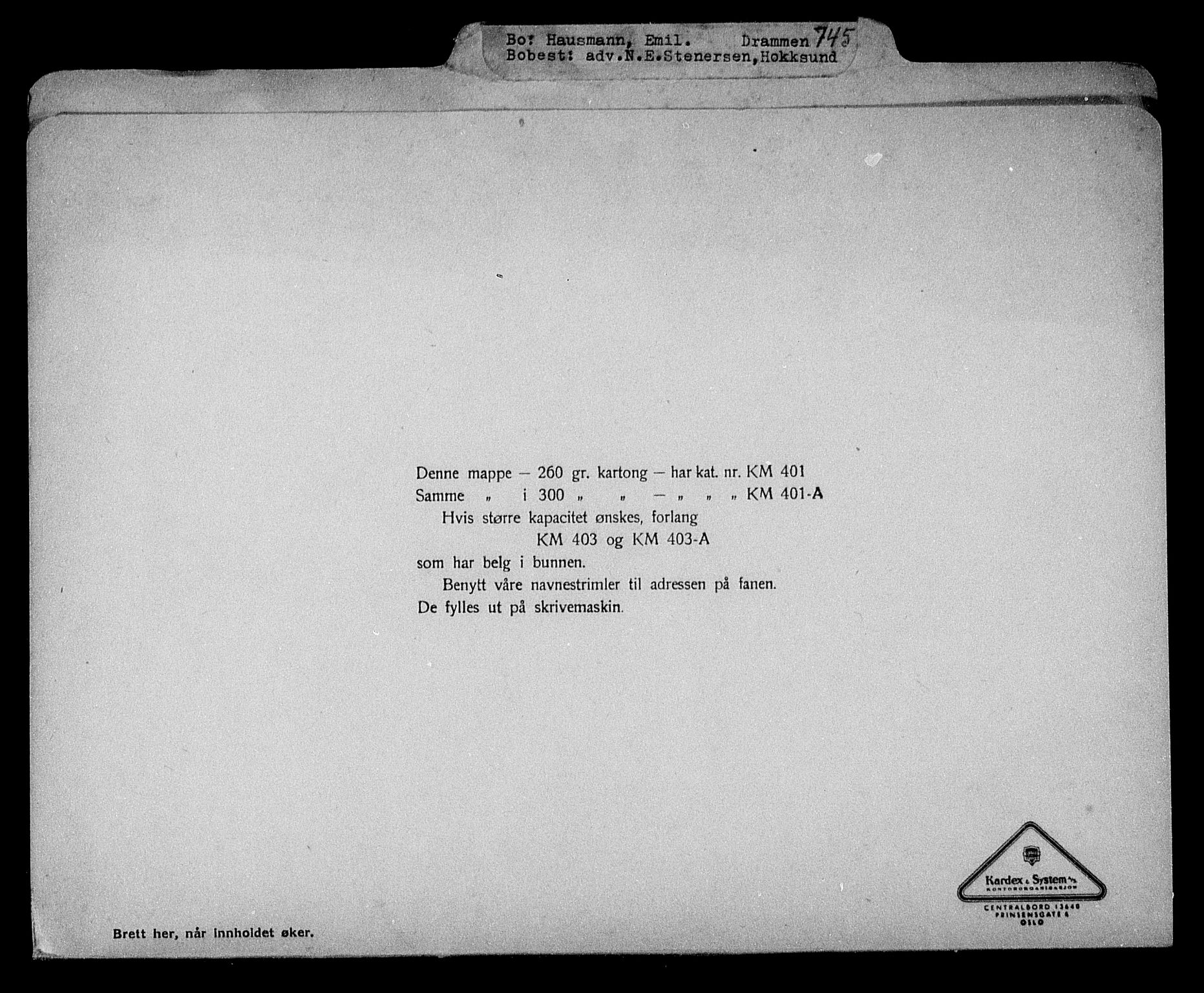 Justisdepartementet, Tilbakeføringskontoret for inndratte formuer, AV/RA-S-1564/H/Hc/Hcd/L0999: --, 1945-1947, p. 2