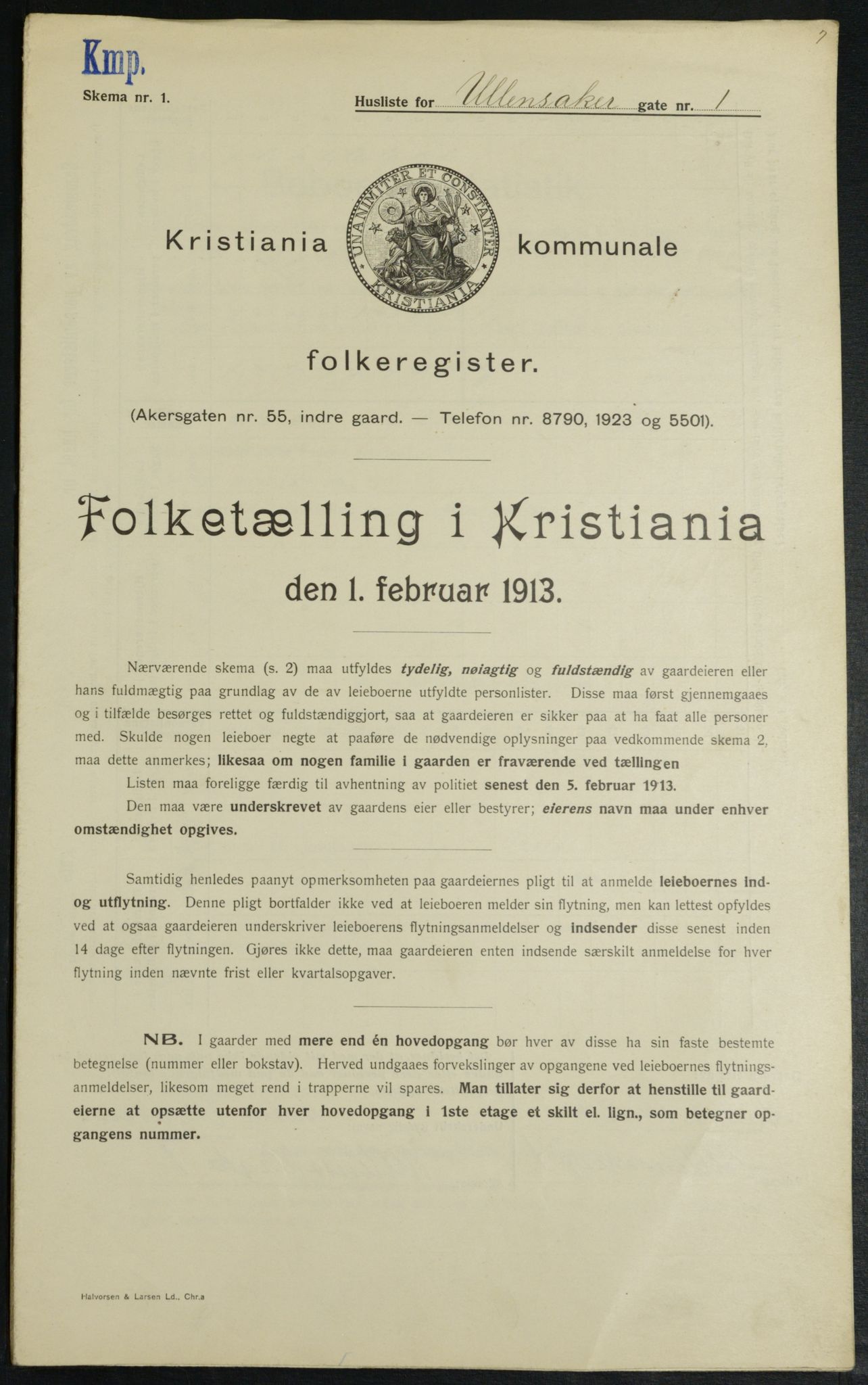 OBA, Municipal Census 1913 for Kristiania, 1913, p. 118663