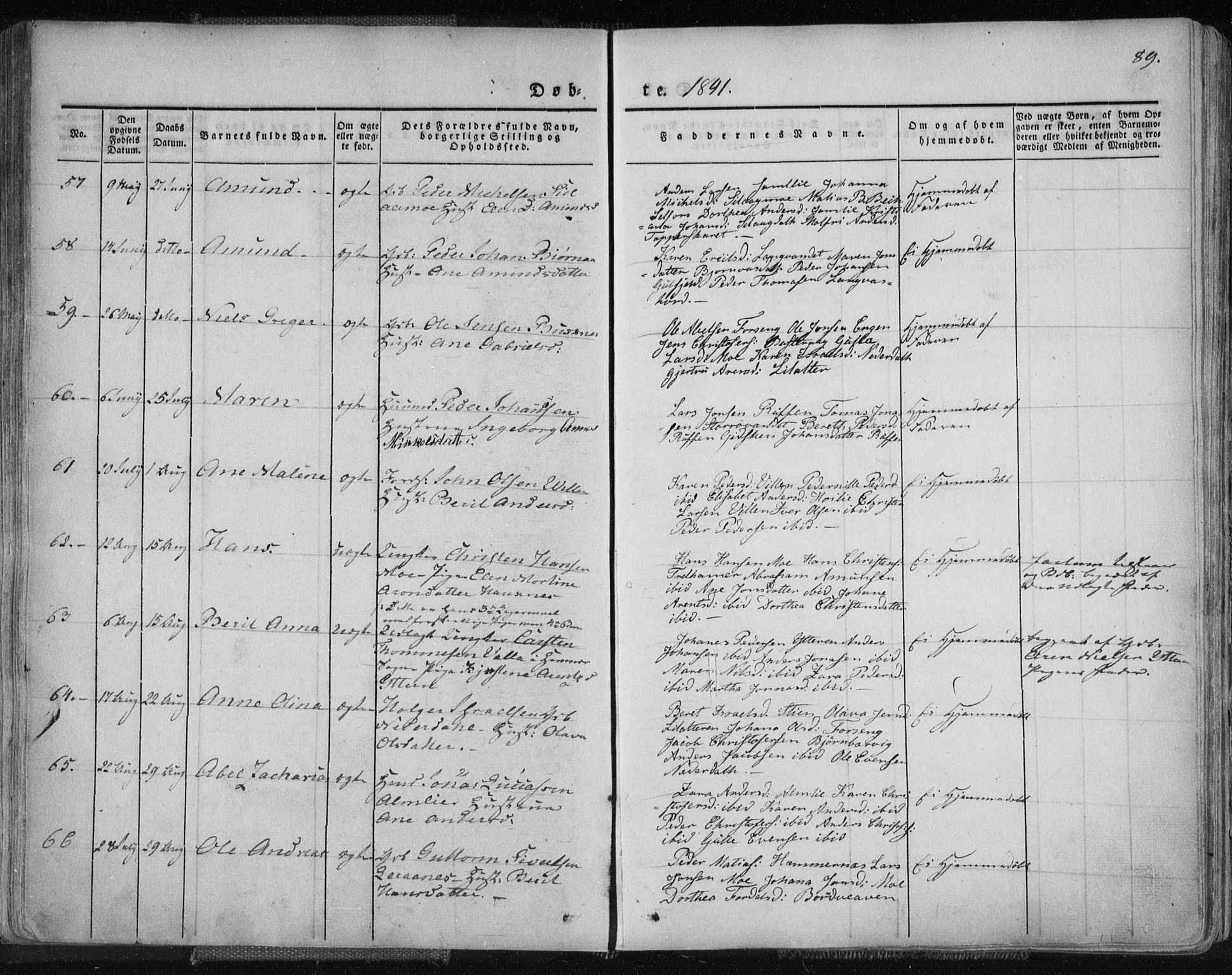 Ministerialprotokoller, klokkerbøker og fødselsregistre - Nordland, SAT/A-1459/827/L0390: Parish register (official) no. 827A02, 1826-1841, p. 89