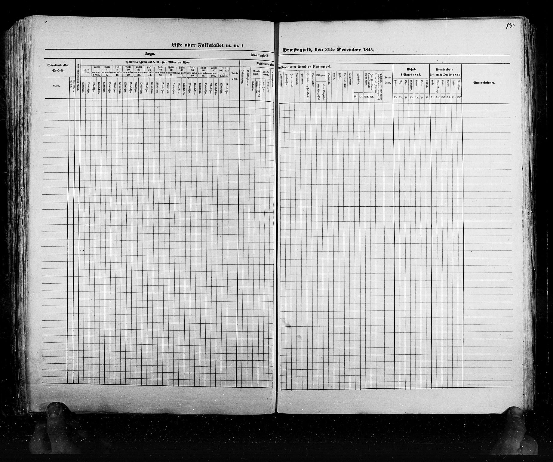 RA, Census 1845, vol. 6: Lister og Mandal amt og Stavanger amt, 1845, p. 133