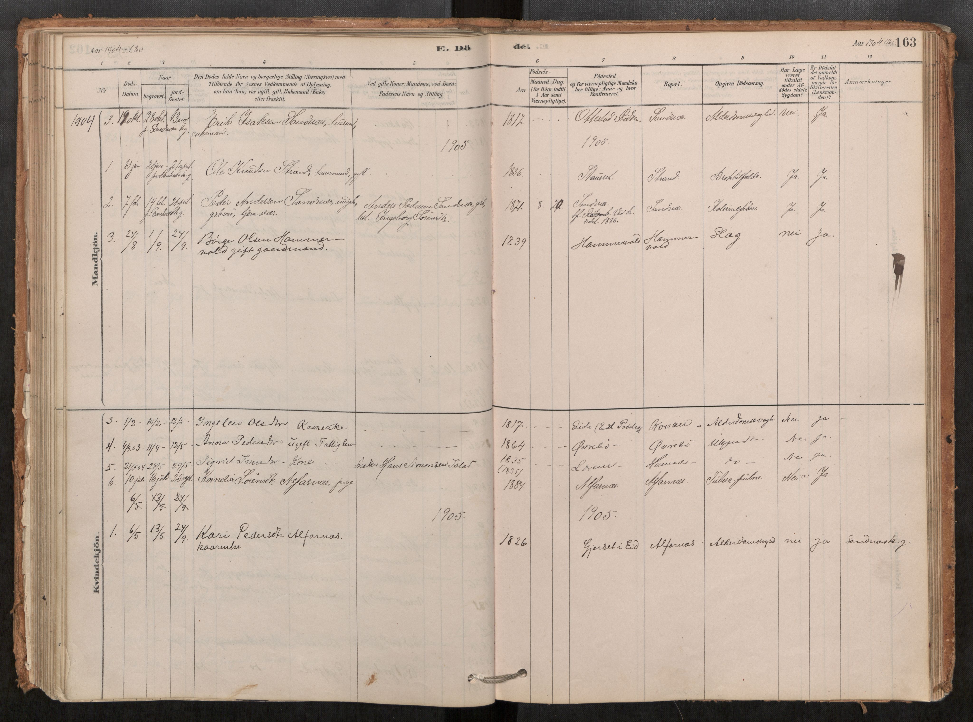 Ministerialprotokoller, klokkerbøker og fødselsregistre - Møre og Romsdal, AV/SAT-A-1454/548/L0615: Parish register (official) no. 548A02, 1878-1906, p. 163