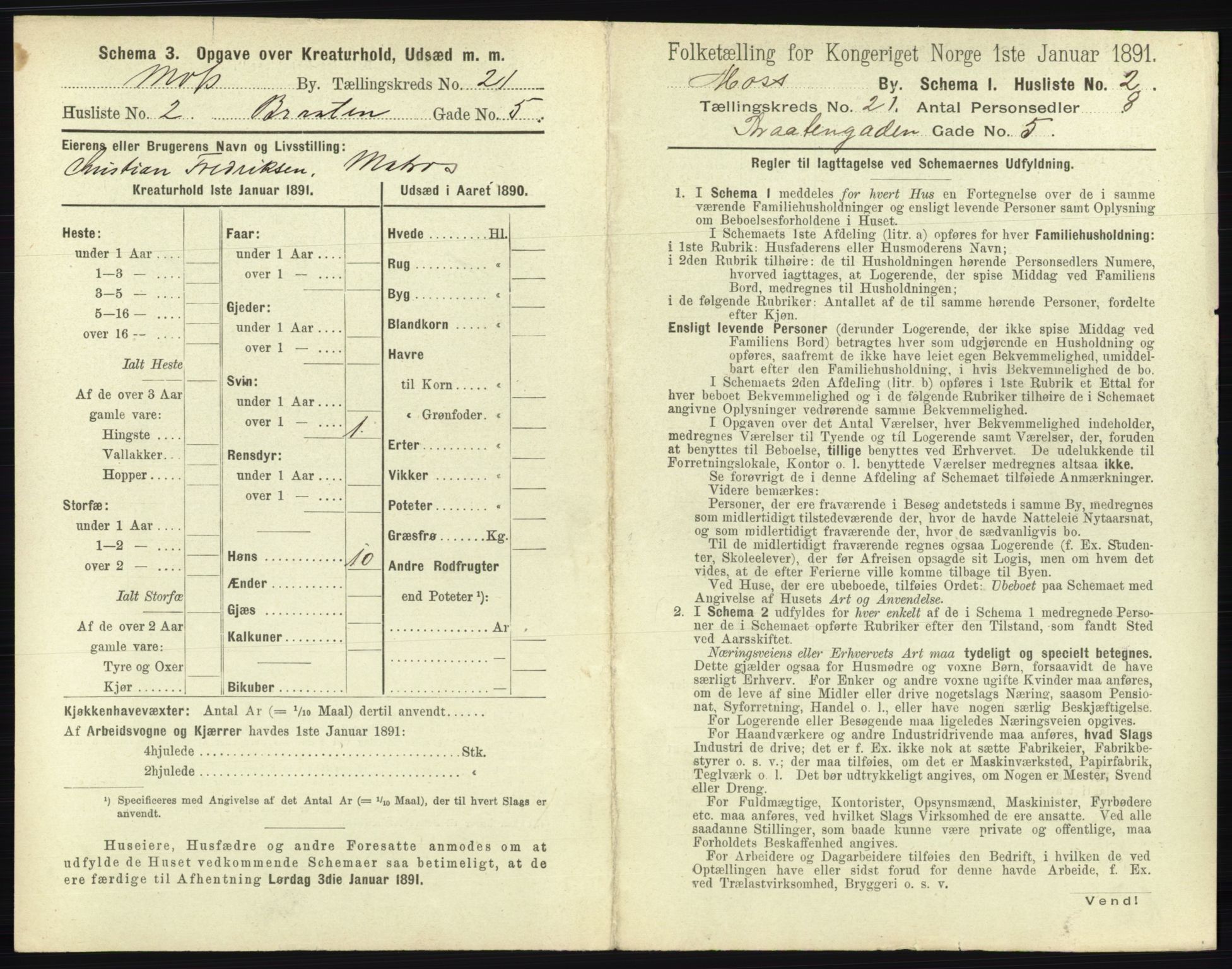 RA, 1891 census for 0104 Moss, 1891, p. 1278