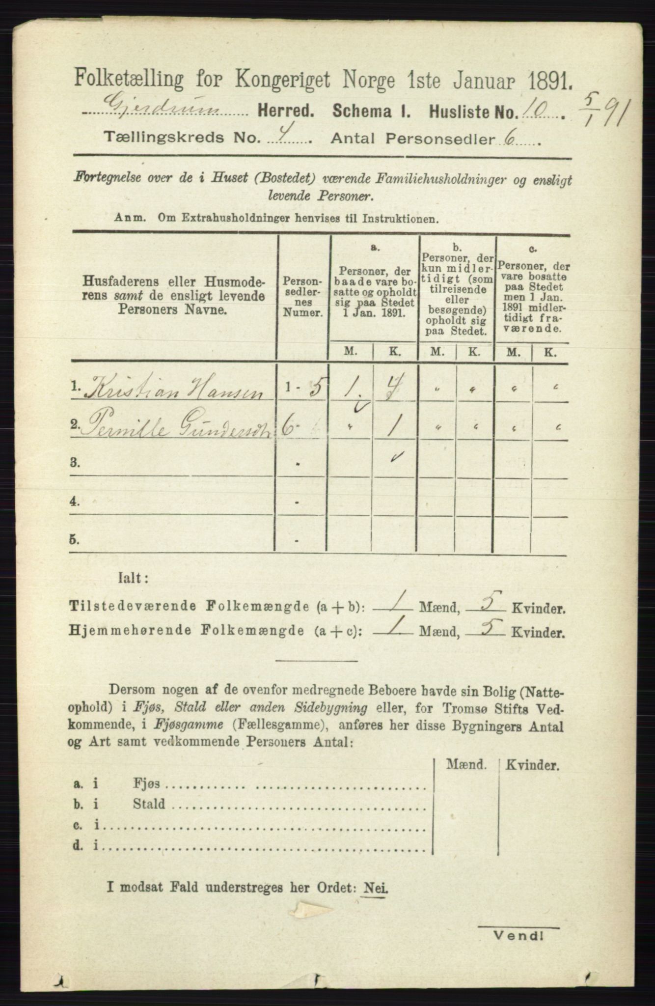RA, 1891 census for 0234 Gjerdrum, 1891, p. 1759