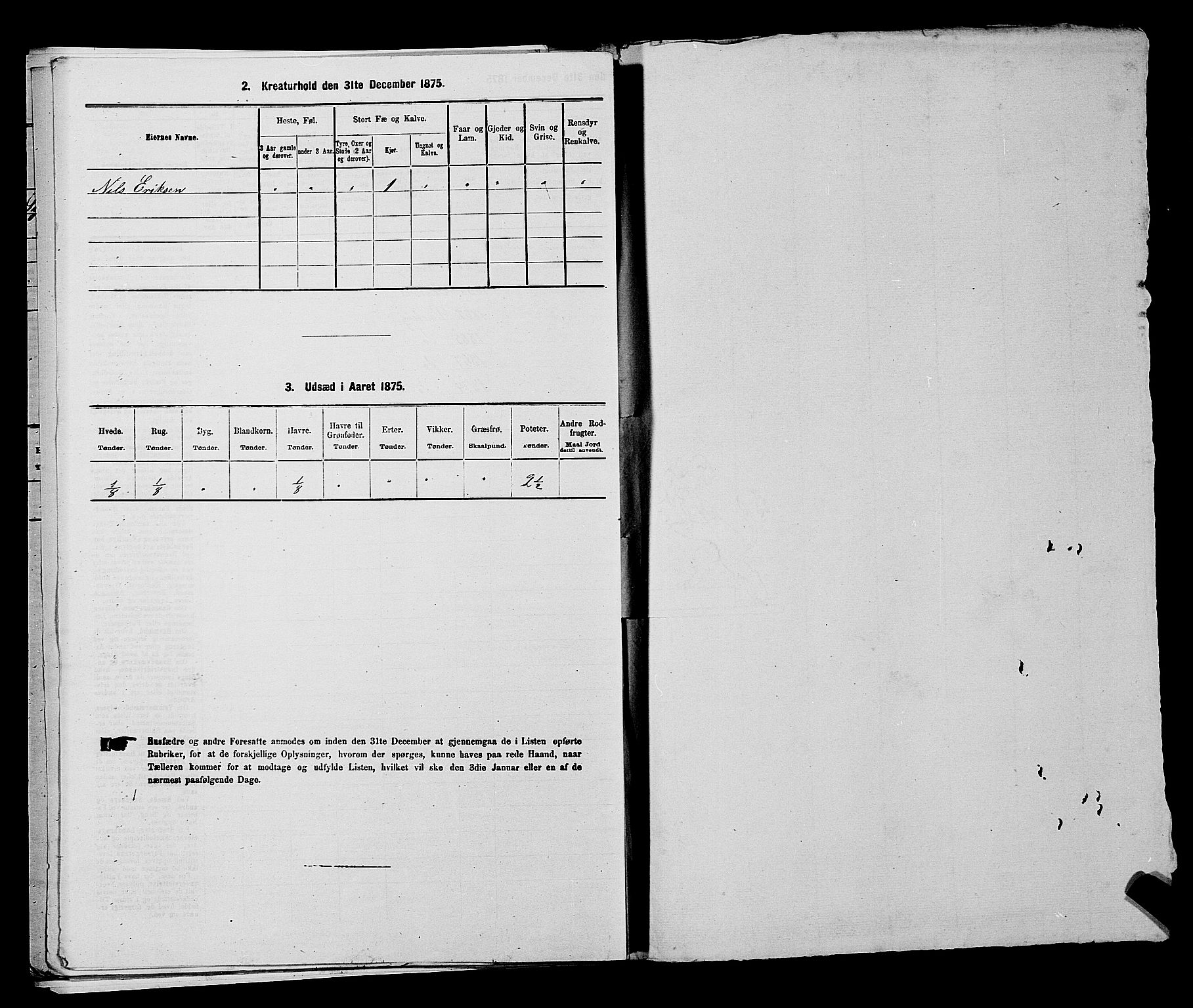 RA, 1875 census for 0114P Varteig, 1875, p. 408