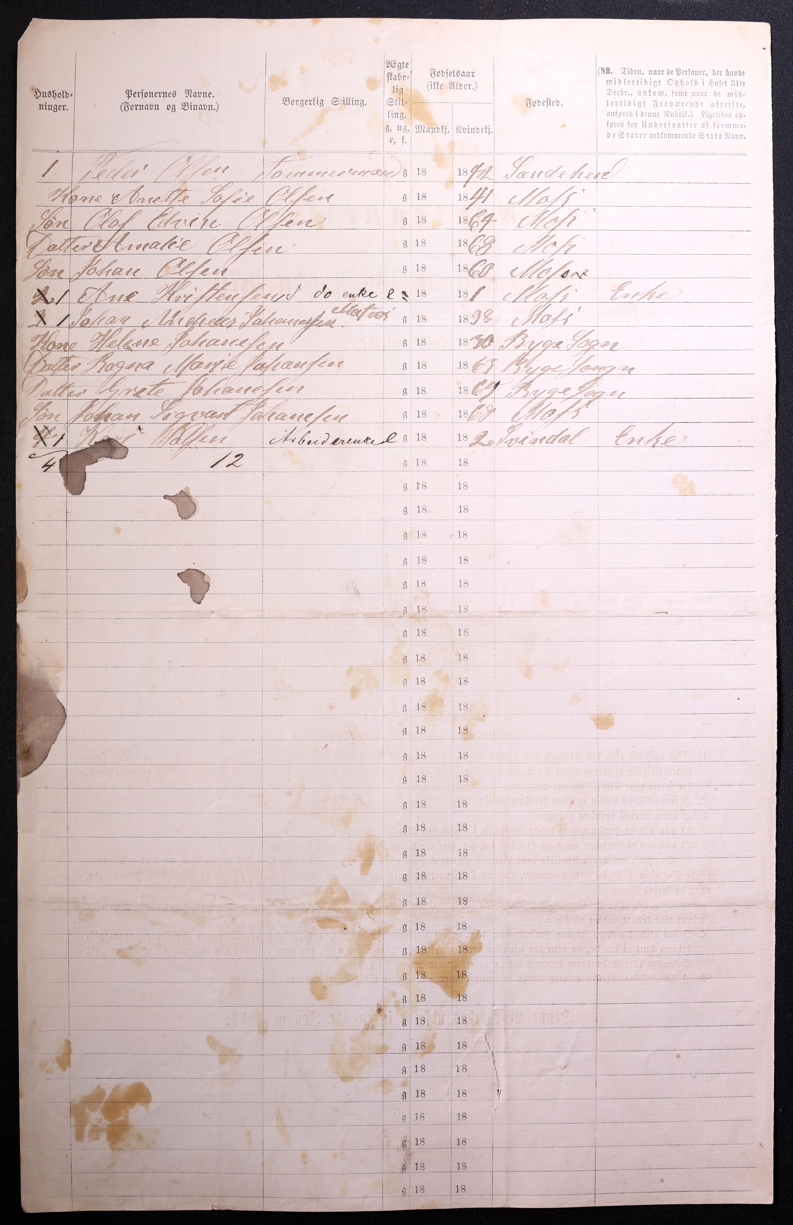 RA, 1870 census for 0104 Moss, 1870, p. 568