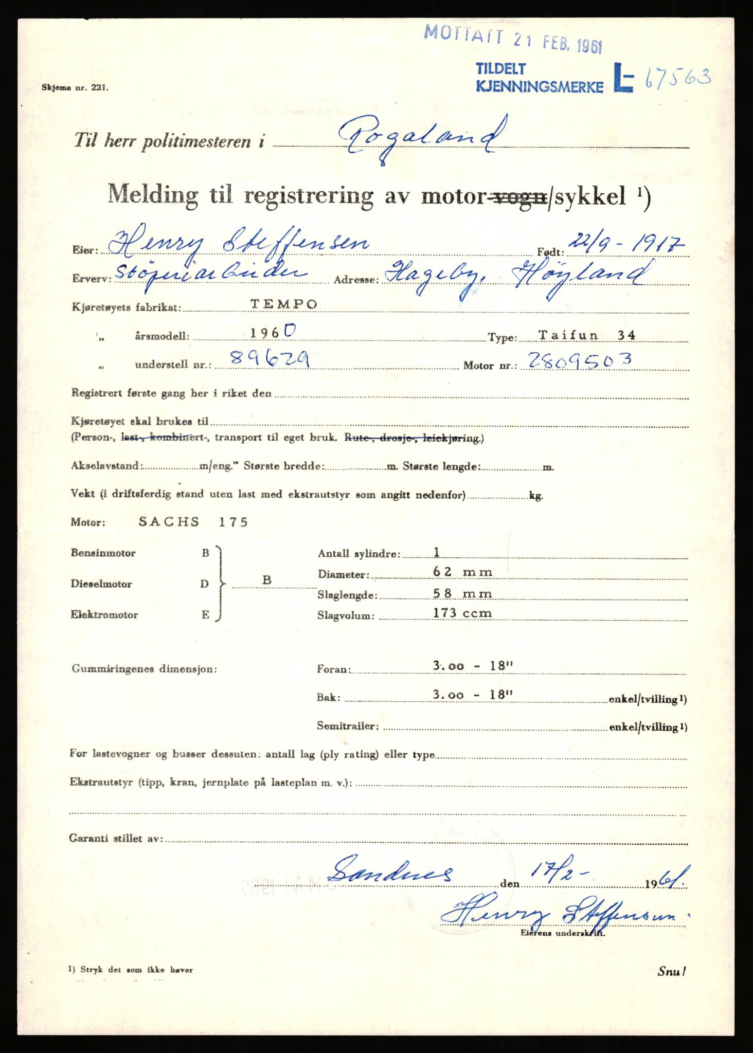 Stavanger trafikkstasjon, AV/SAST-A-101942/0/F/L0065: L-65400 - L-67649, 1930-1971, p. 1839