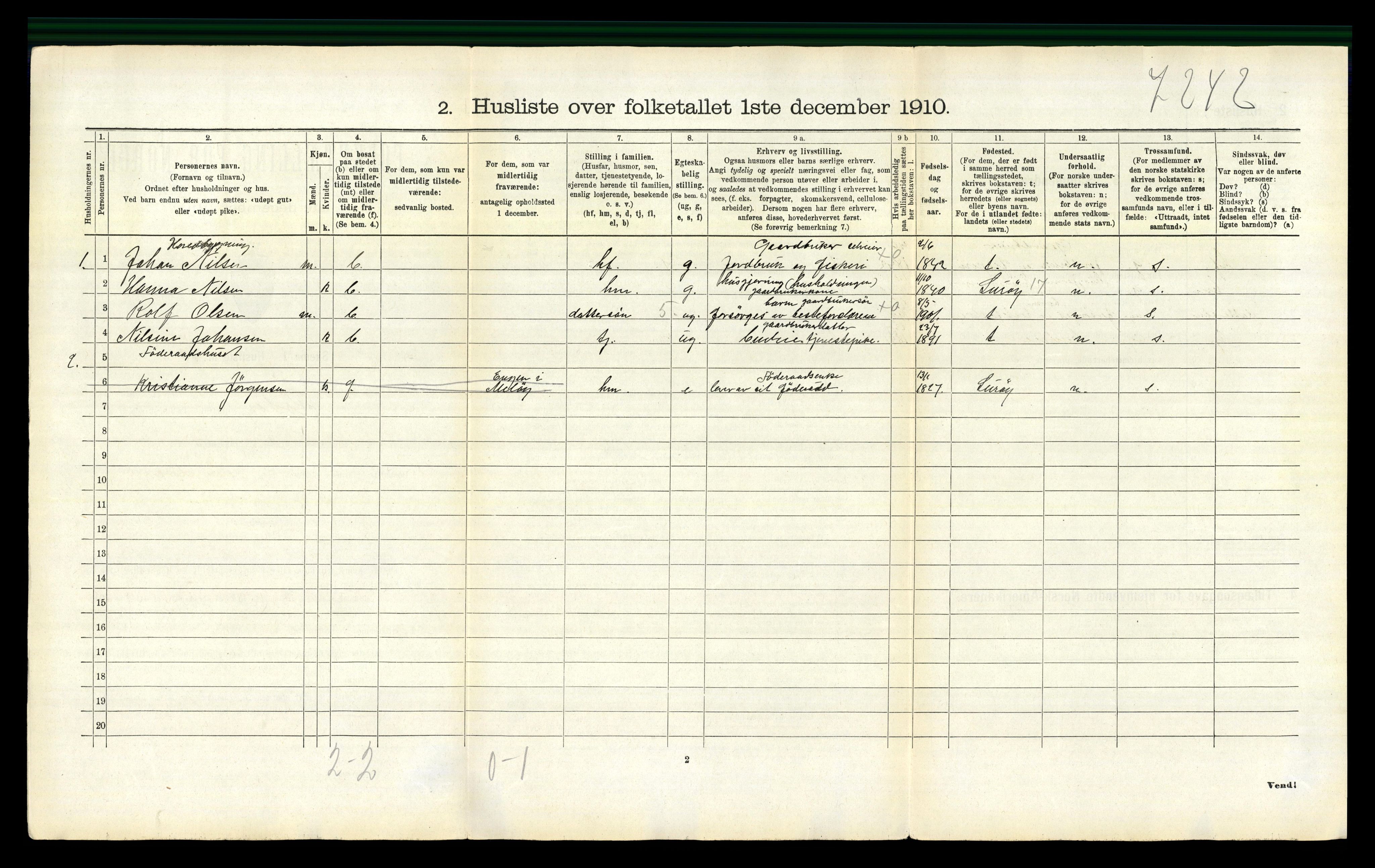 RA, 1910 census for Rødøy, 1910, p. 122