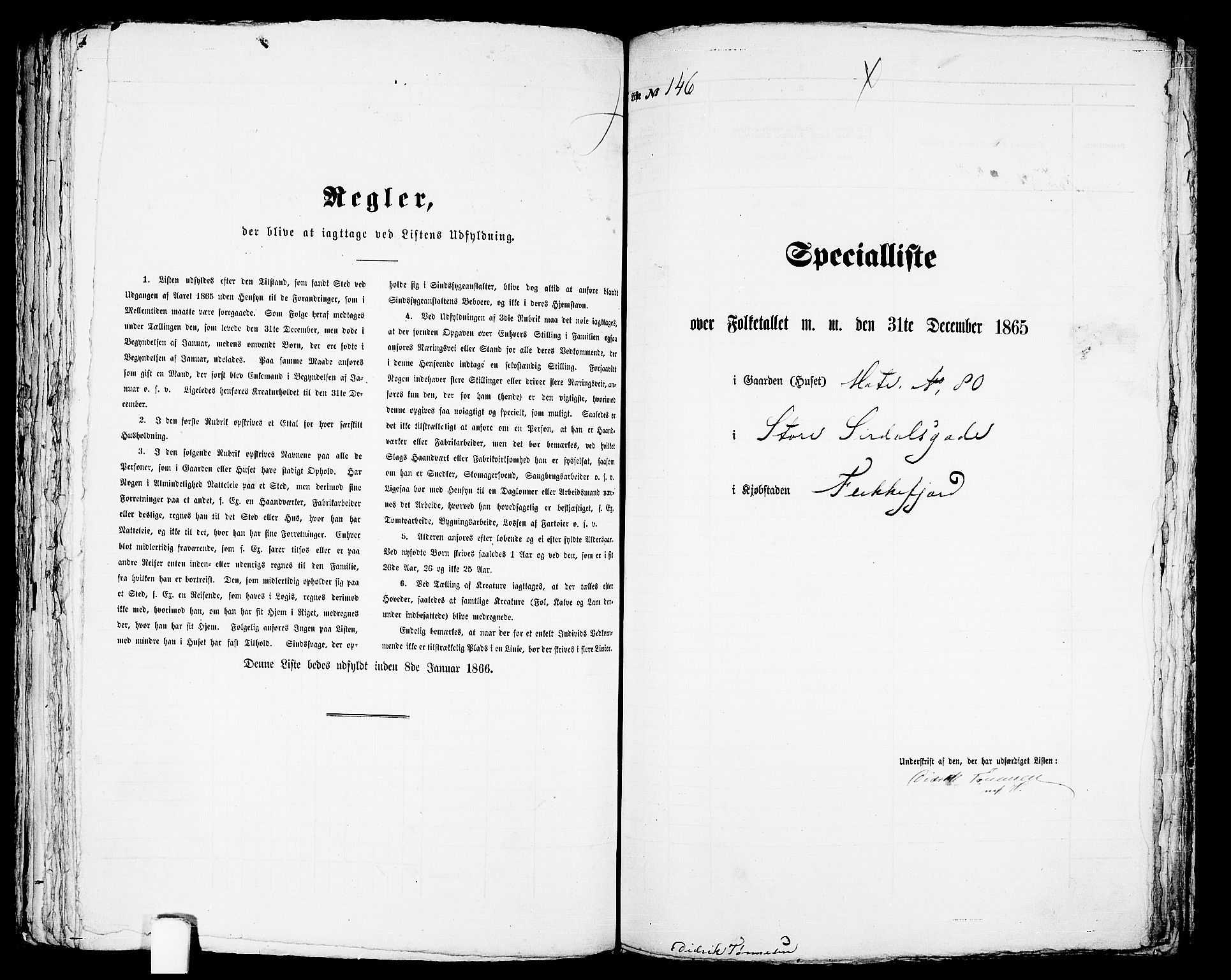 RA, 1865 census for Flekkefjord/Flekkefjord, 1865, p. 302