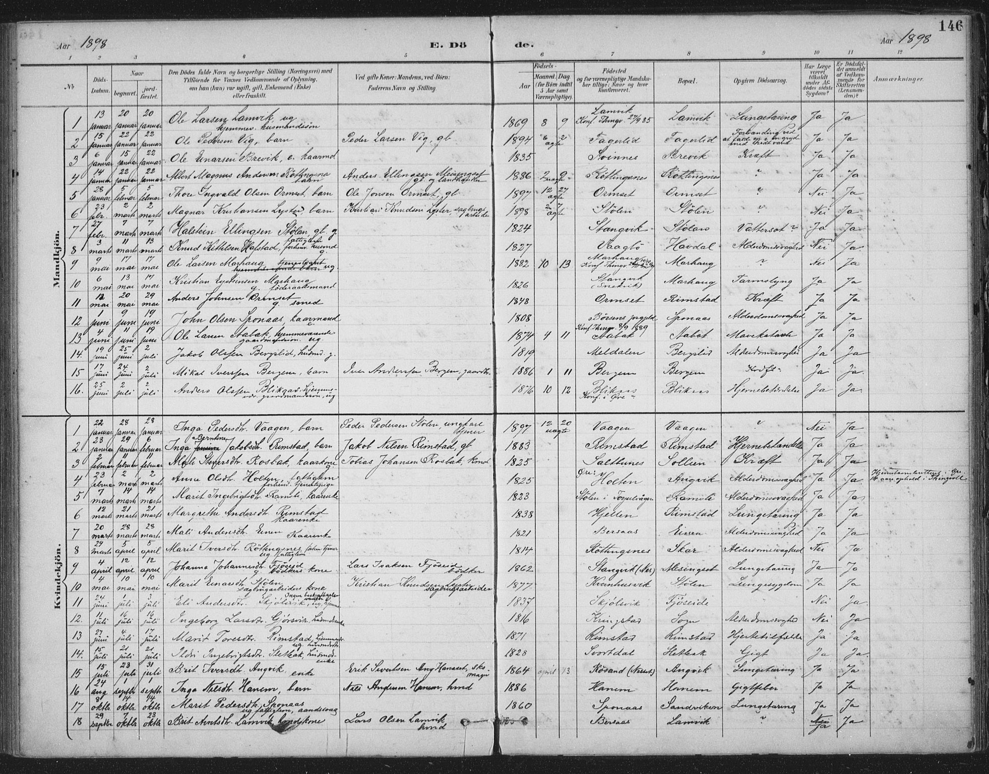 Ministerialprotokoller, klokkerbøker og fødselsregistre - Møre og Romsdal, SAT/A-1454/586/L0988: Parish register (official) no. 586A14, 1893-1905, p. 146