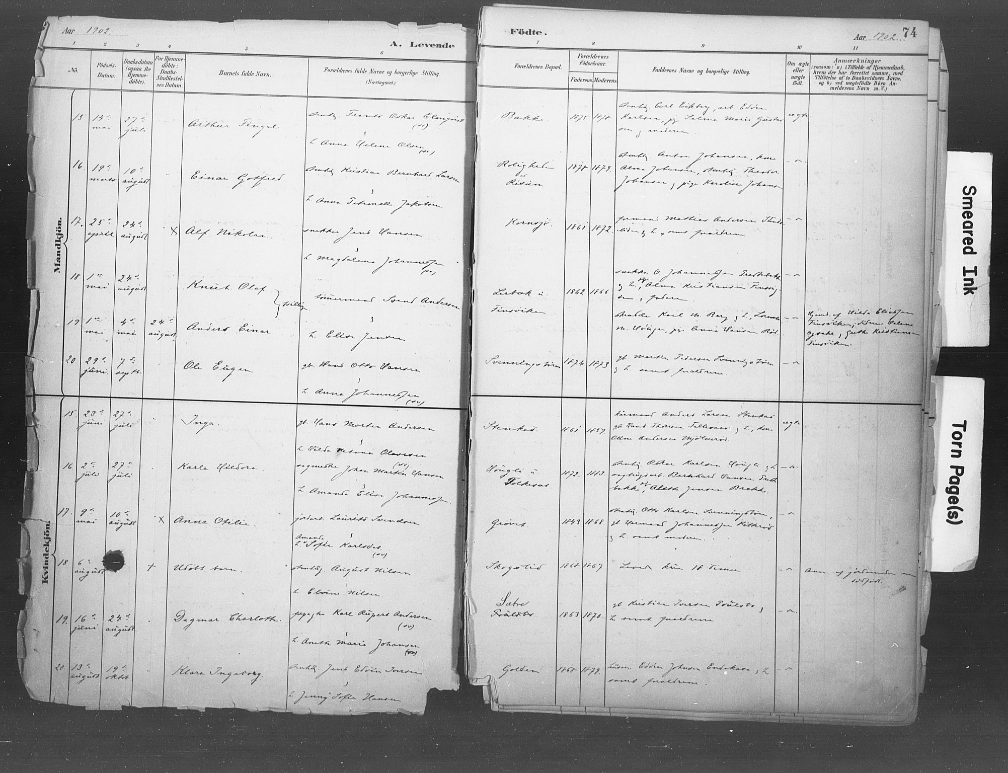 Idd prestekontor Kirkebøker, AV/SAO-A-10911/F/Fb/L0002: Parish register (official) no. II 2, 1882-1923, p. 74