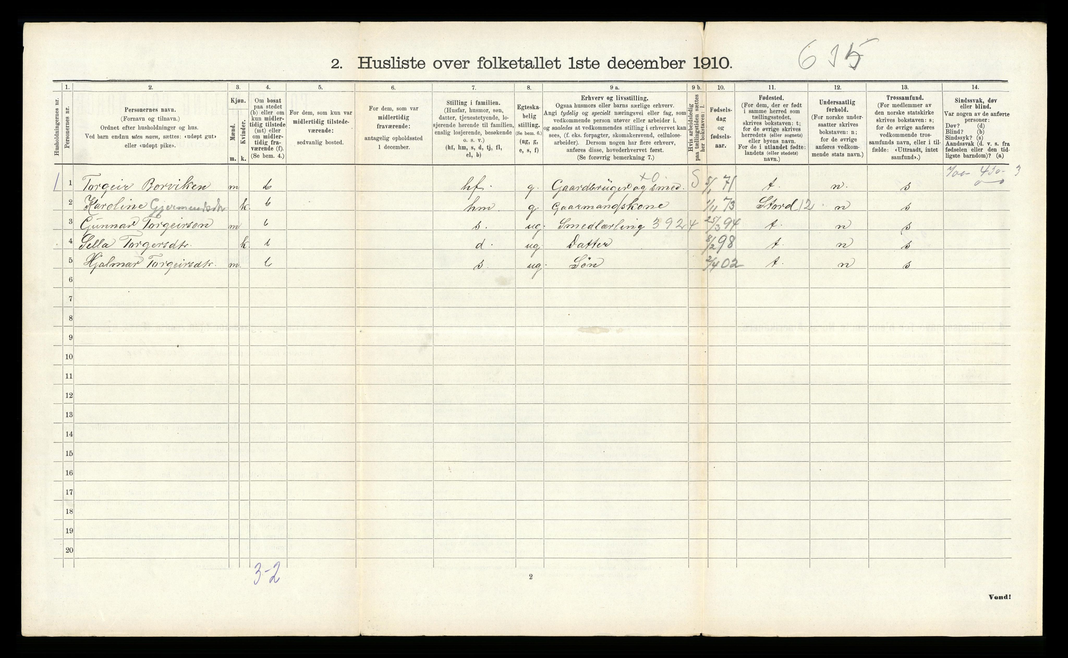 RA, 1910 census for Kvinnherad, 1910, p. 1542