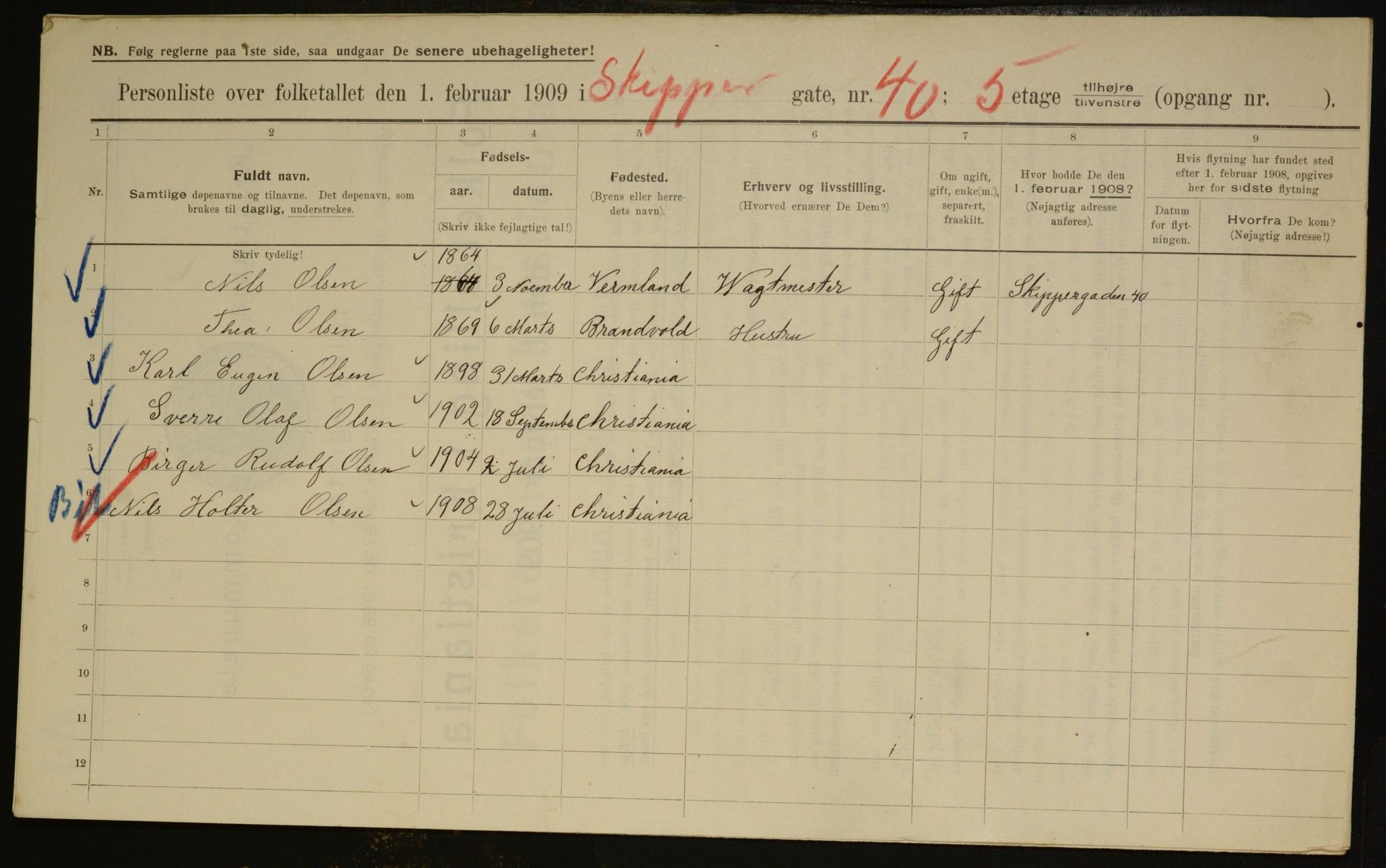 OBA, Municipal Census 1909 for Kristiania, 1909, p. 86824