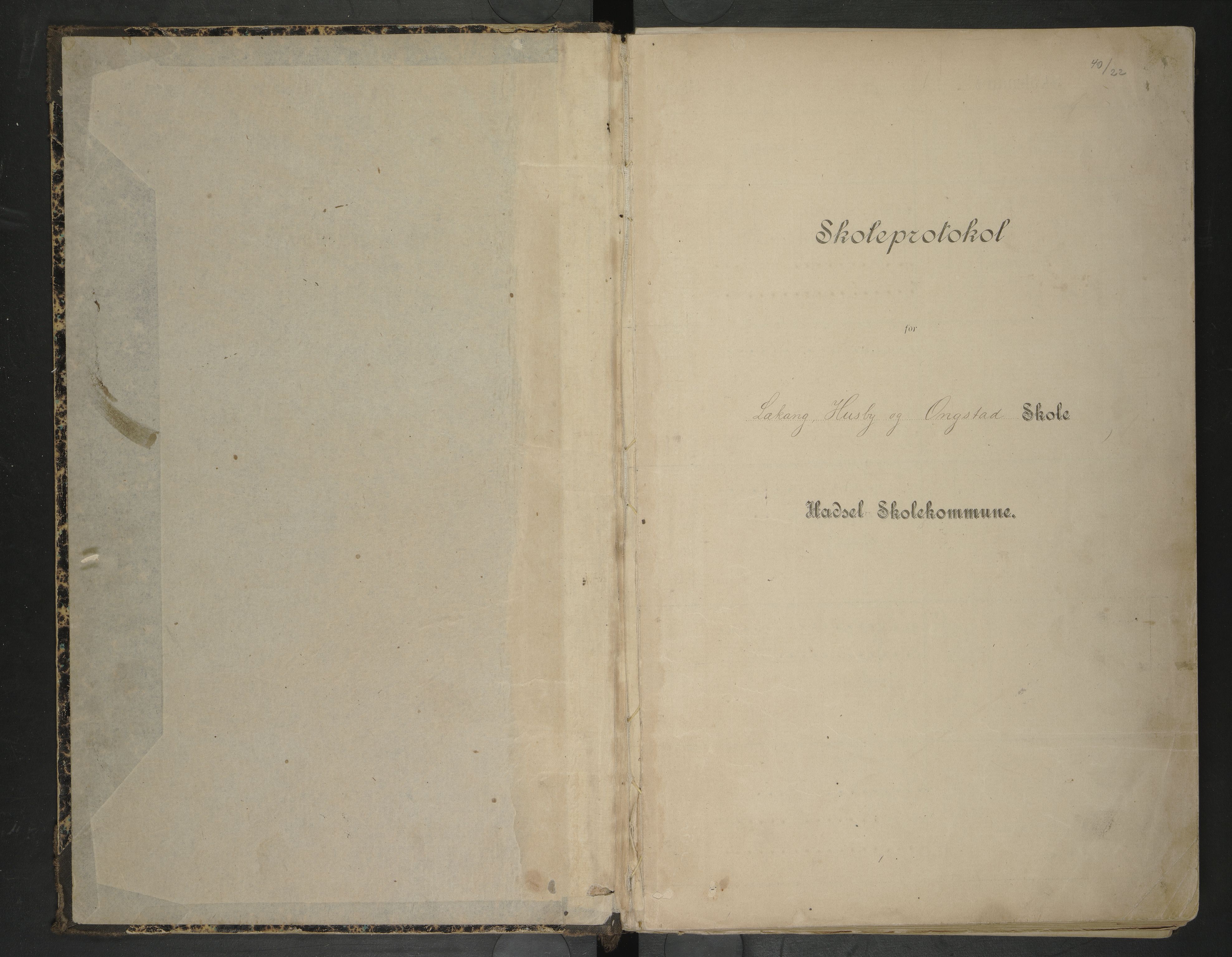 Hadsel kommune. Lekang, Husby og Ongstad skolekrets, AIN/K-18660.510.53/F/L0001: Skoleprotokoll for Lekang, Husby og Ongstad, 1892-1896