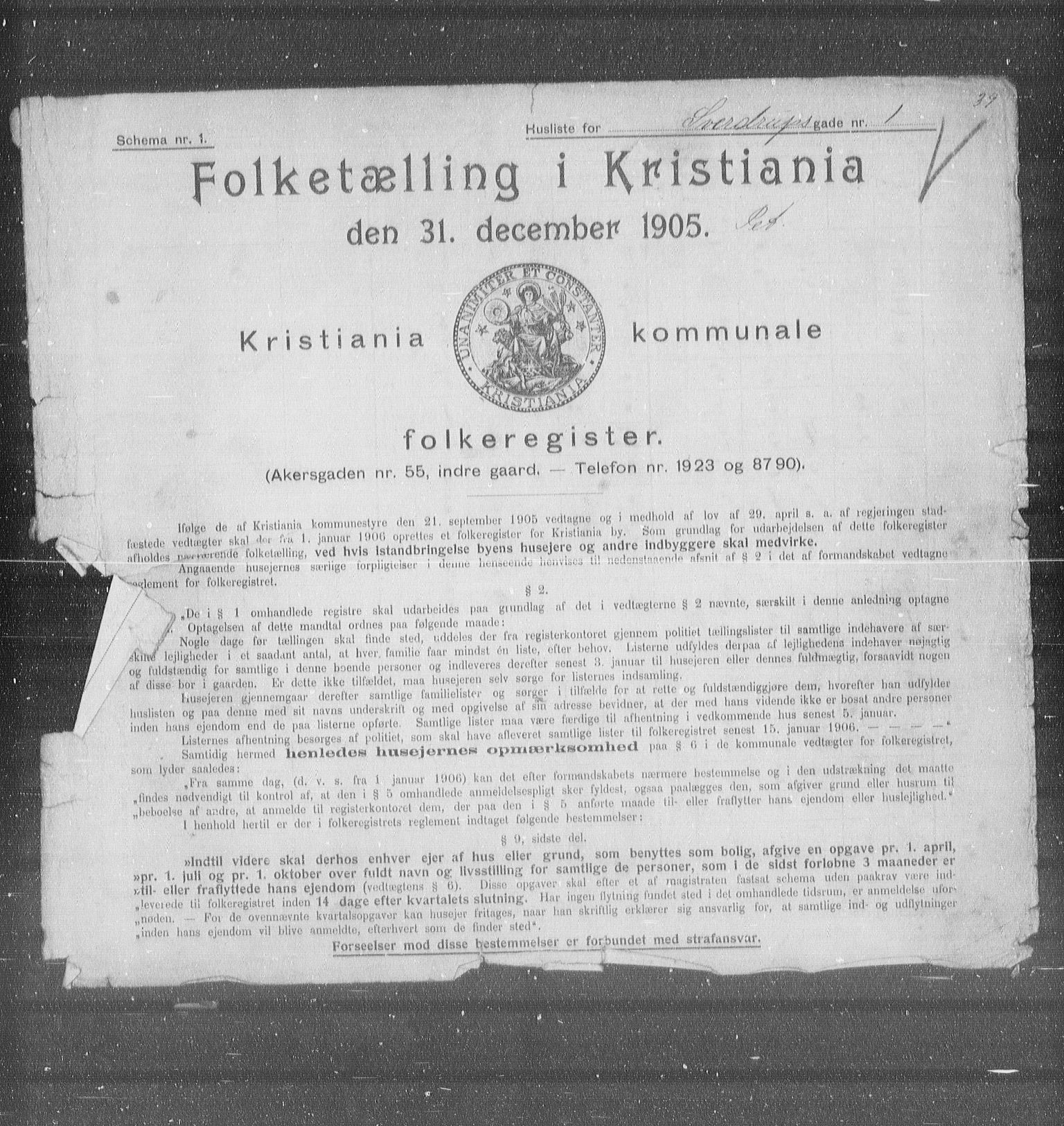 OBA, Municipal Census 1905 for Kristiania, 1905, p. 54826
