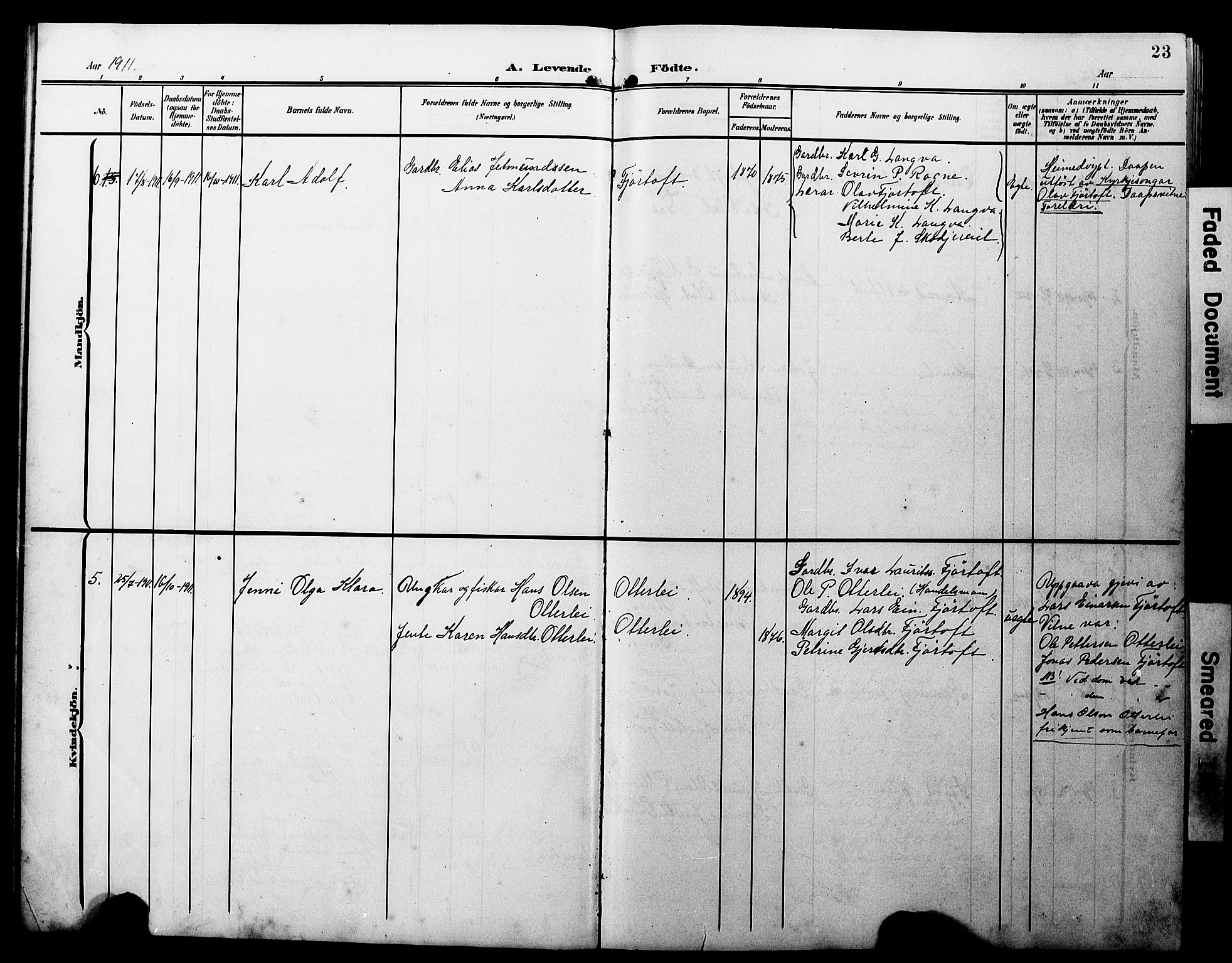 Ministerialprotokoller, klokkerbøker og fødselsregistre - Møre og Romsdal, AV/SAT-A-1454/538/L0524: Parish register (copy) no. 538C02, 1901-1931, p. 23