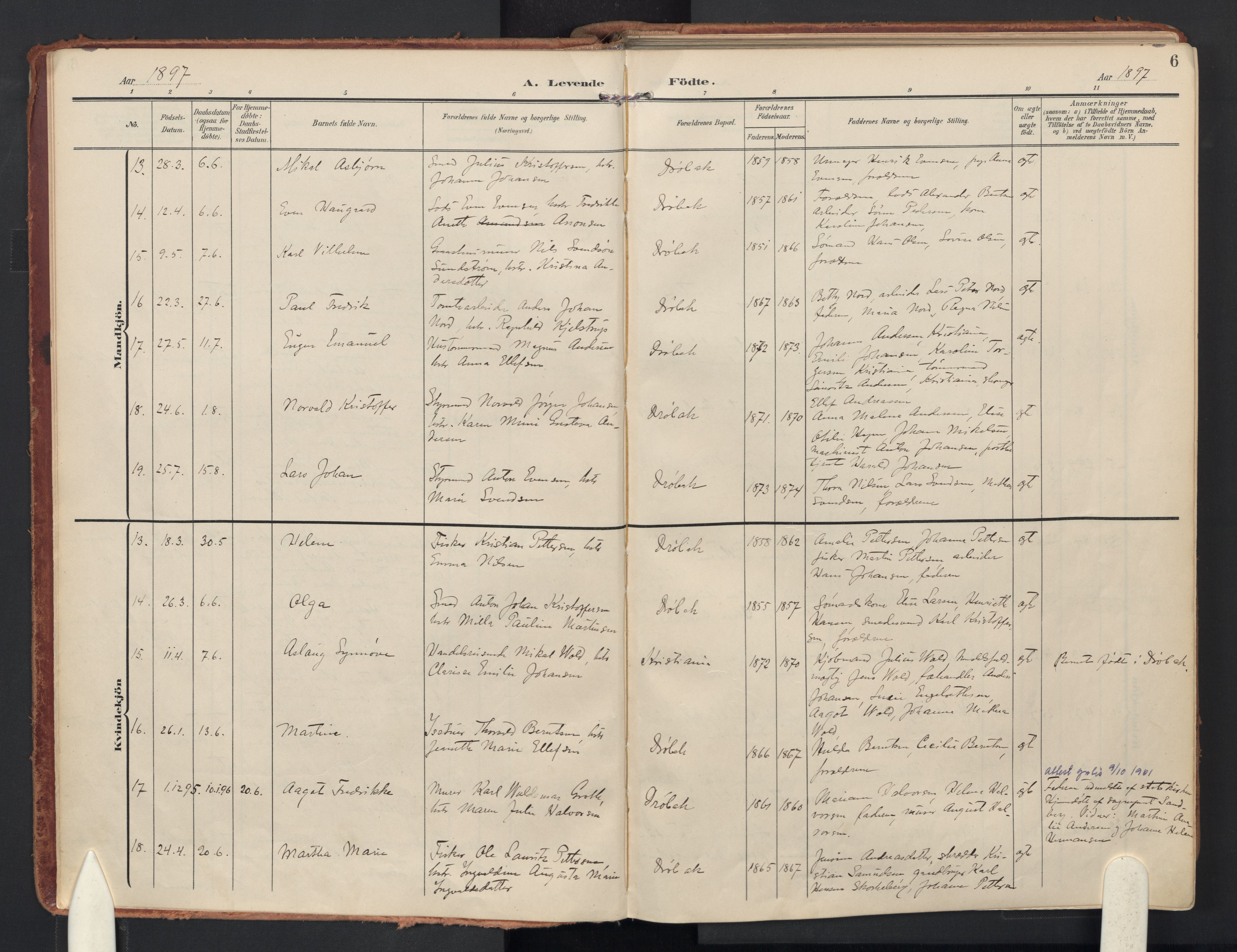 Drøbak prestekontor Kirkebøker, AV/SAO-A-10142a/F/Fb/L0003: Parish register (official) no. II 3, 1897-1918, p. 6