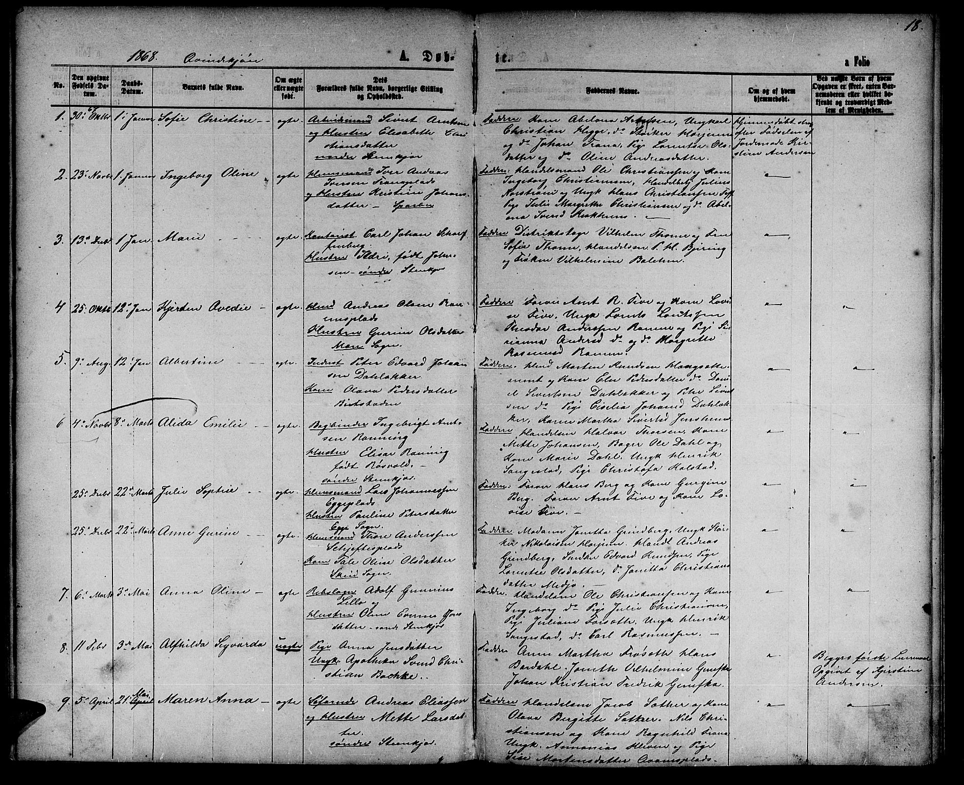 Ministerialprotokoller, klokkerbøker og fødselsregistre - Nord-Trøndelag, SAT/A-1458/739/L0373: Parish register (copy) no. 739C01, 1865-1882, p. 18