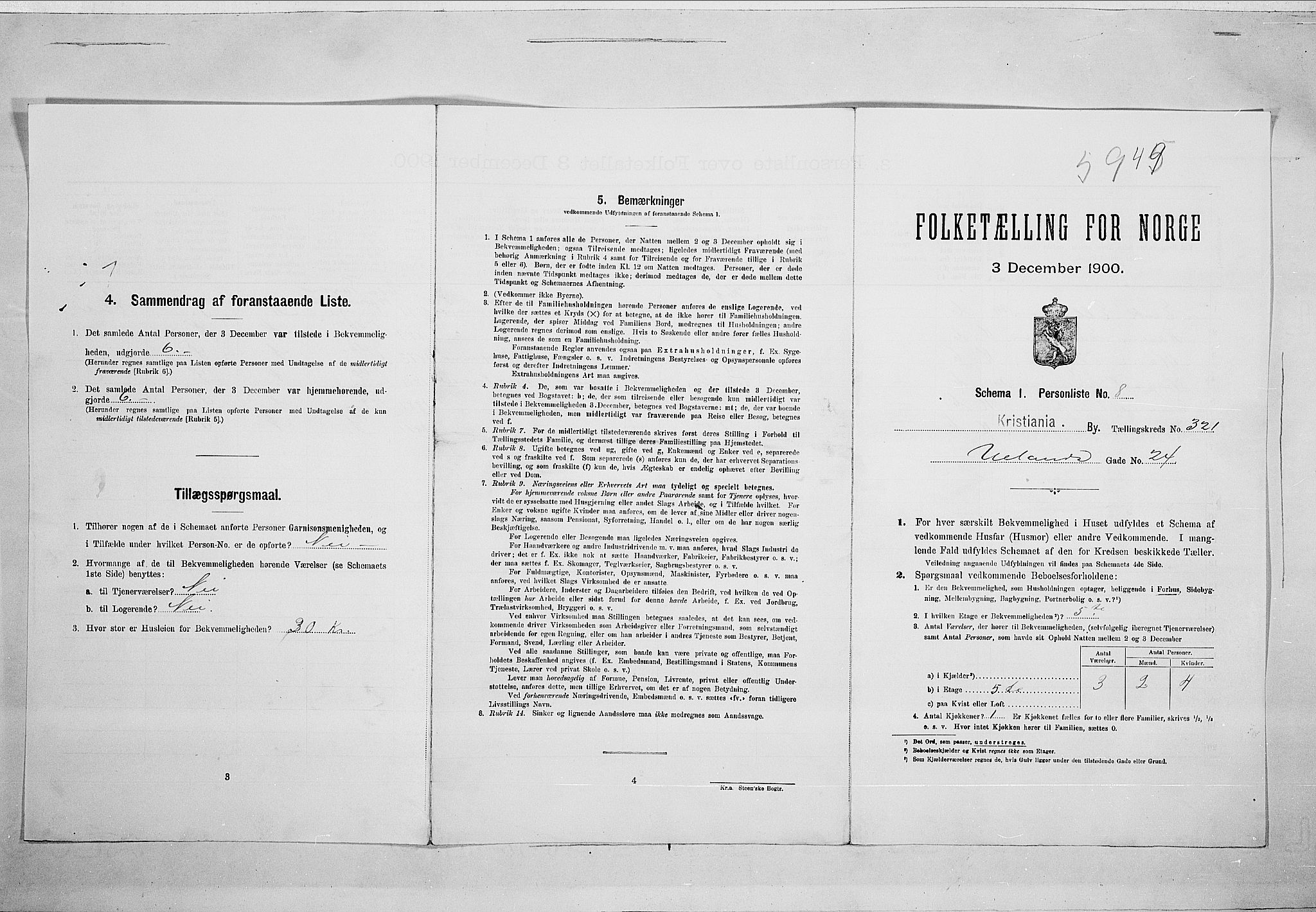 SAO, 1900 census for Kristiania, 1900, p. 106718