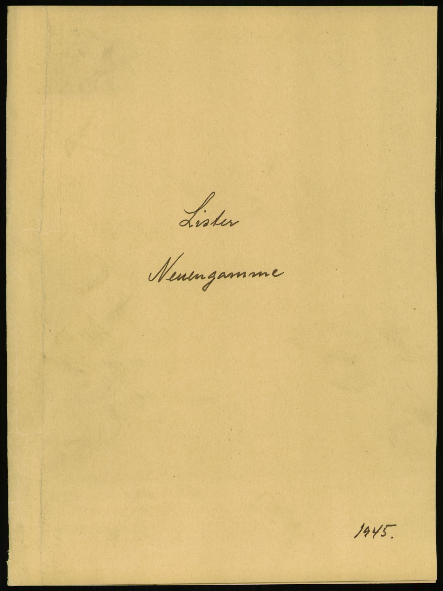 Den Kgl. Norske Legasjons Flyktningskontor, AV/RA-S-6753/D/D40/L3174/0010: Evakueringskontoret / Lister Neuengamme, 1945, p. 1