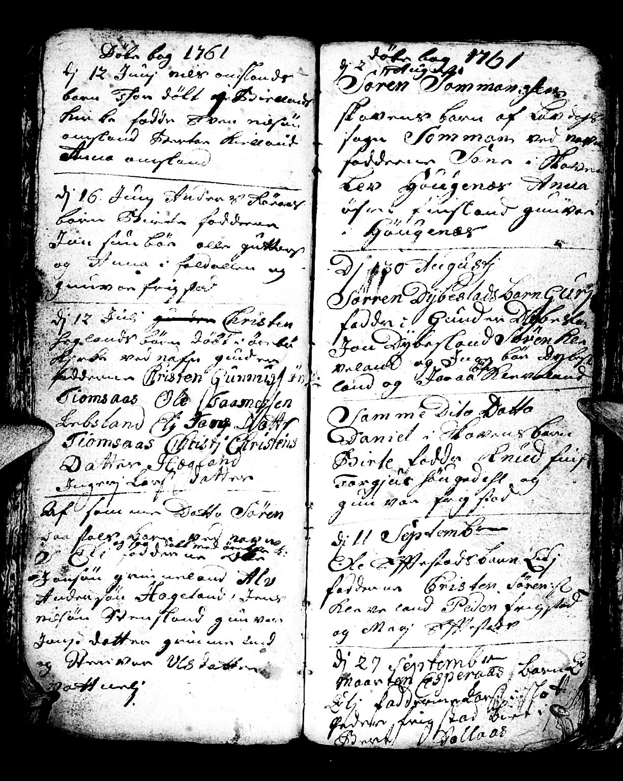 Bjelland sokneprestkontor, SAK/1111-0005/F/Fb/Fbb/L0001: Parish register (copy) no. B 1, 1732-1782, p. 61