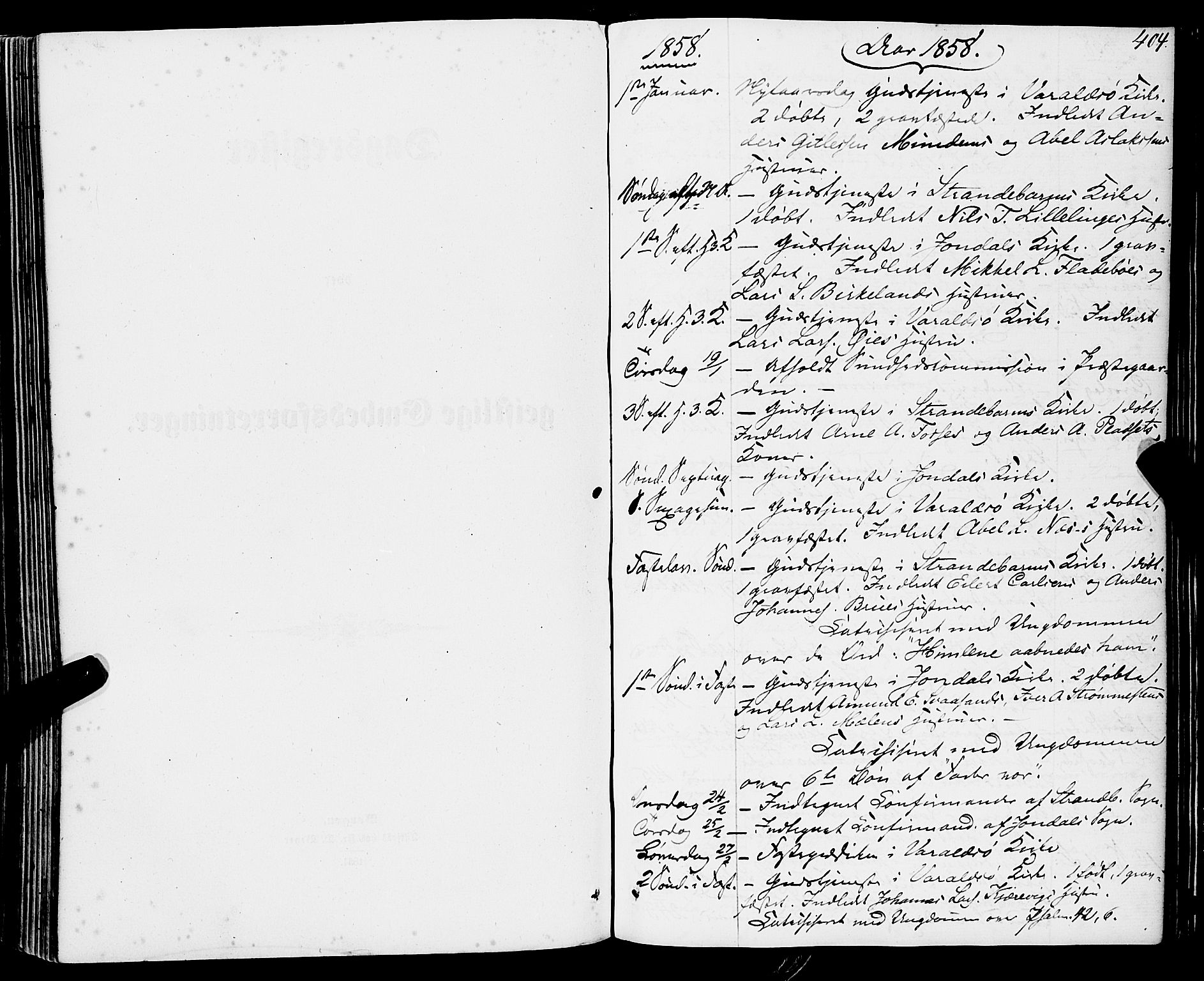 Strandebarm sokneprestembete, SAB/A-78401/H/Haa: Parish register (official) no. A 8, 1858-1872, p. 404
