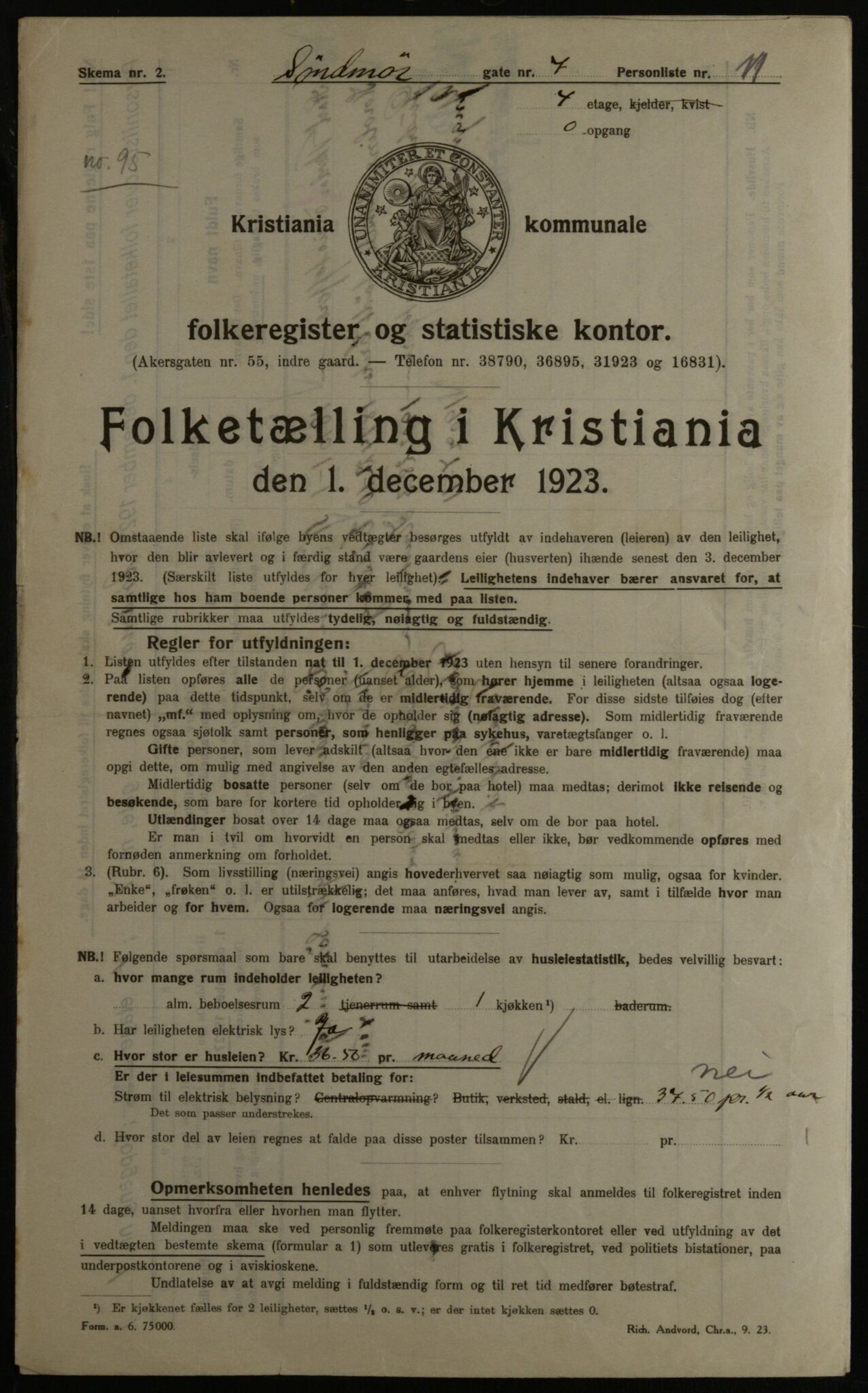 OBA, Municipal Census 1923 for Kristiania, 1923, p. 116134