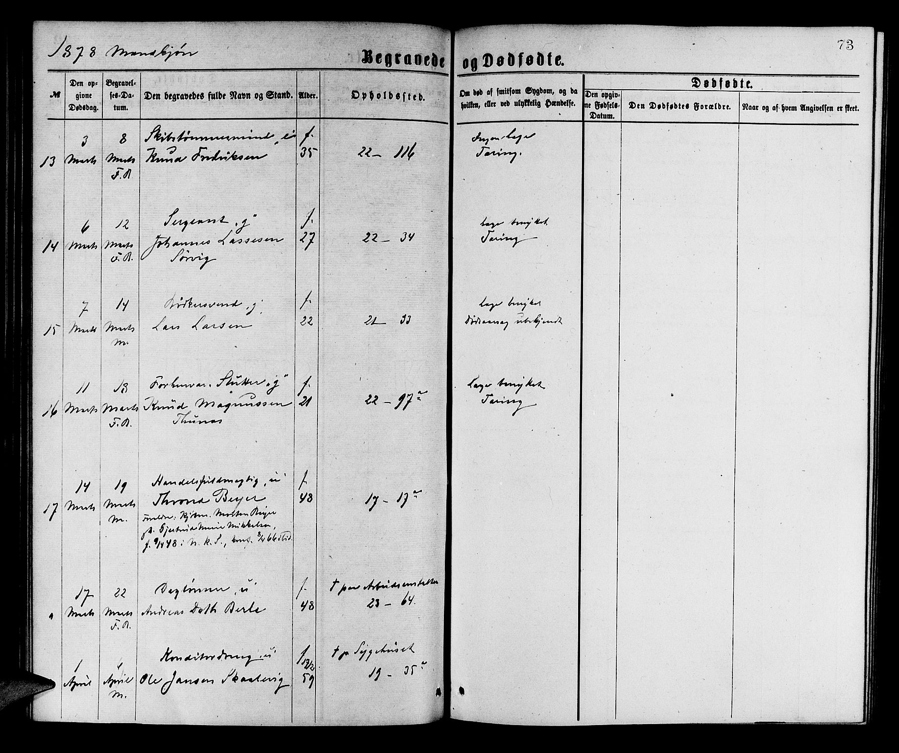 Korskirken sokneprestembete, AV/SAB-A-76101/H/Hab: Parish register (copy) no. E 3, 1871-1883, p. 73