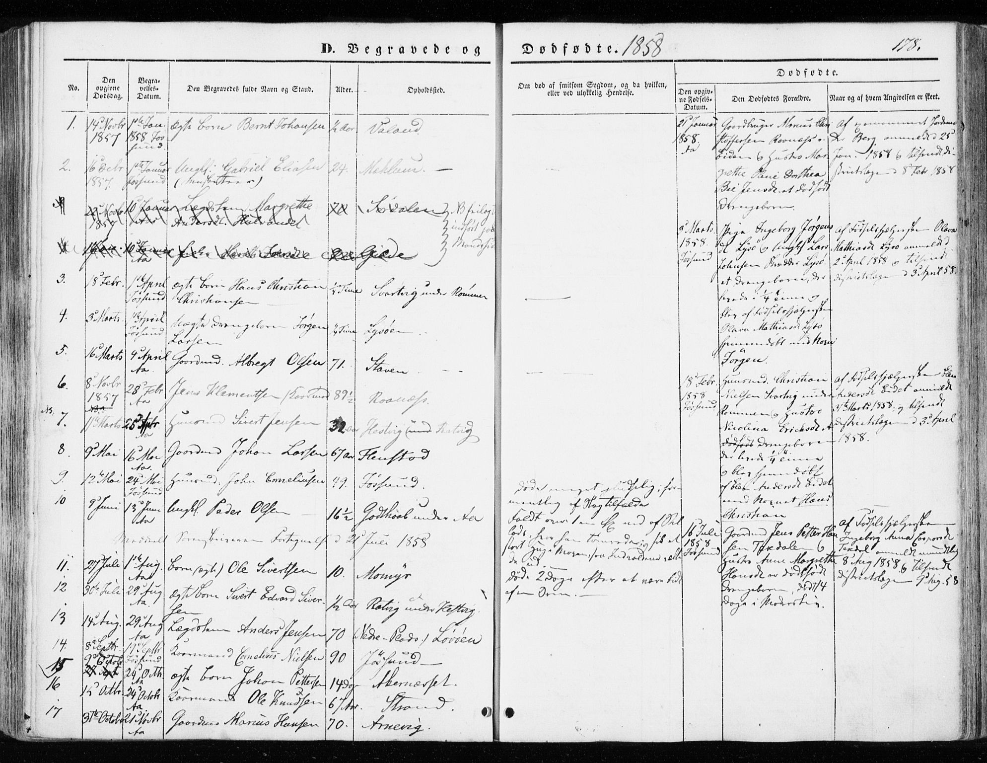 Ministerialprotokoller, klokkerbøker og fødselsregistre - Sør-Trøndelag, SAT/A-1456/655/L0677: Parish register (official) no. 655A06, 1847-1860, p. 178