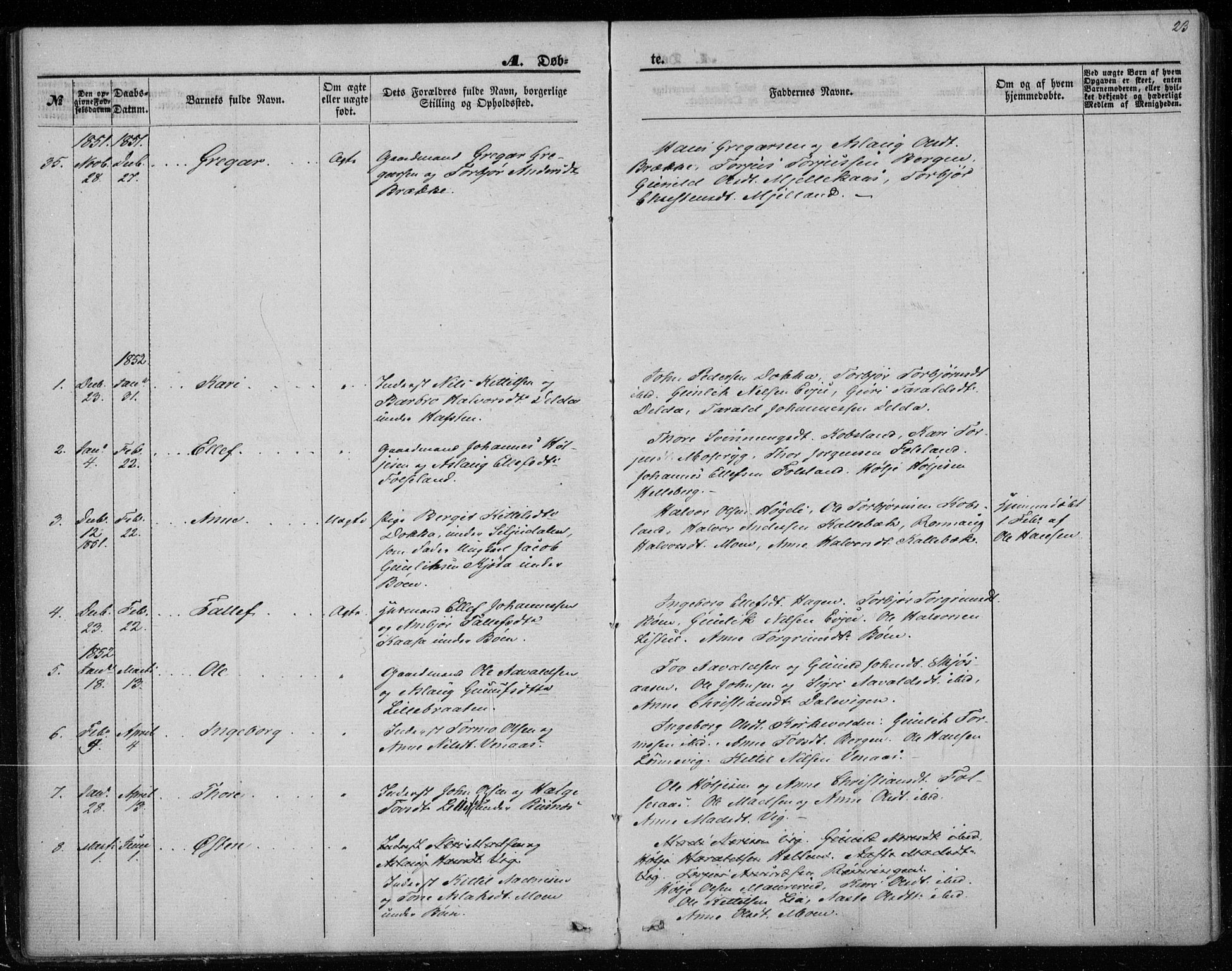 Gransherad kirkebøker, AV/SAKO-A-267/F/Fa/L0002: Parish register (official) no. I 2, 1844-1859, p. 23